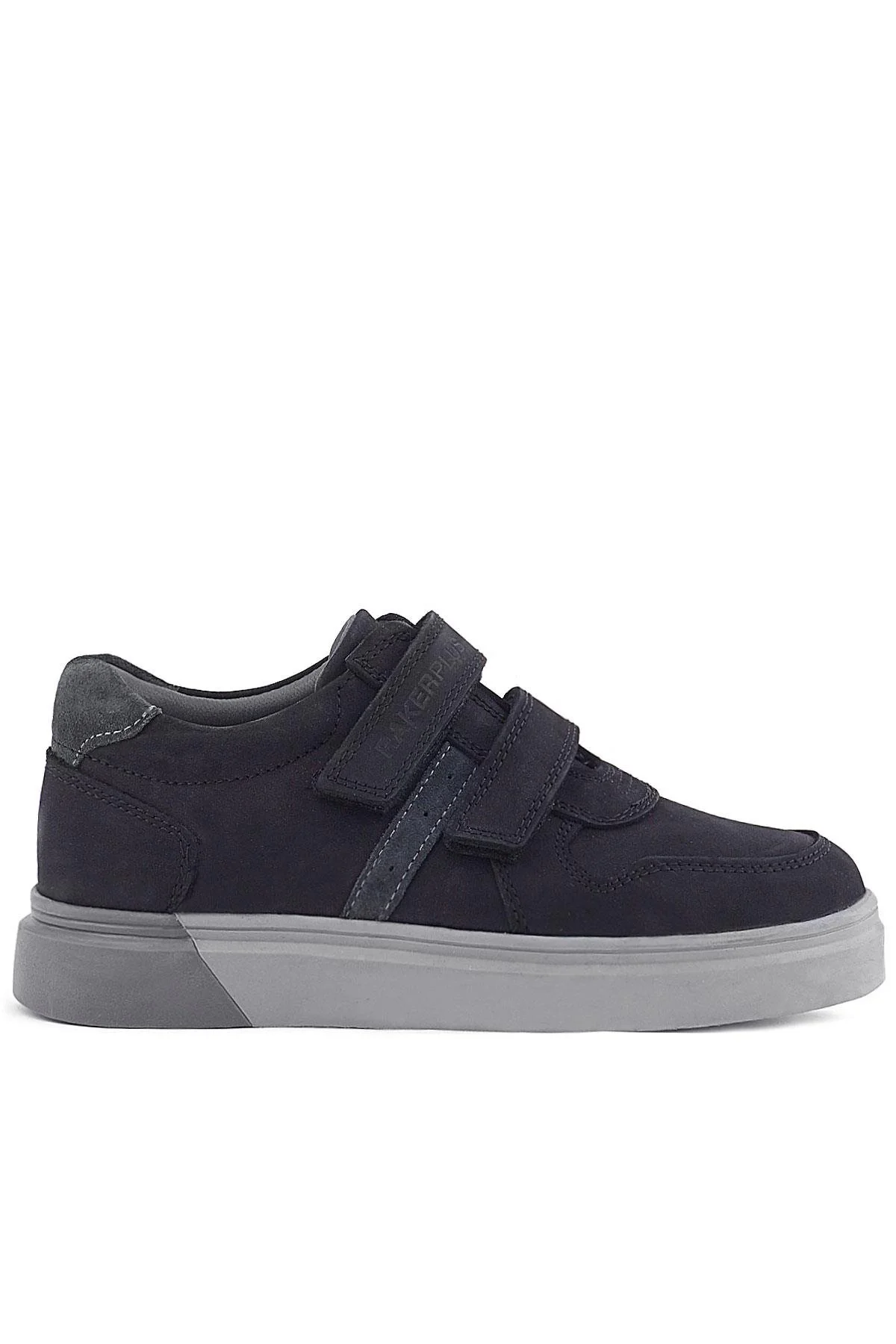 Rakerplus Hakiki Deri Siyah Nubuk Gri Cırtlı Erkek Çocuk Sneaker