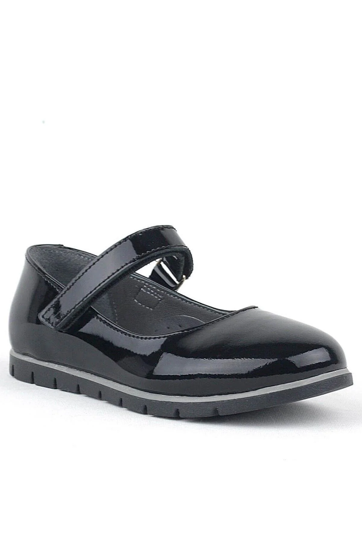 Rakerplus Hakiki Deri Siyah Rugan Kız Çocuk Babet