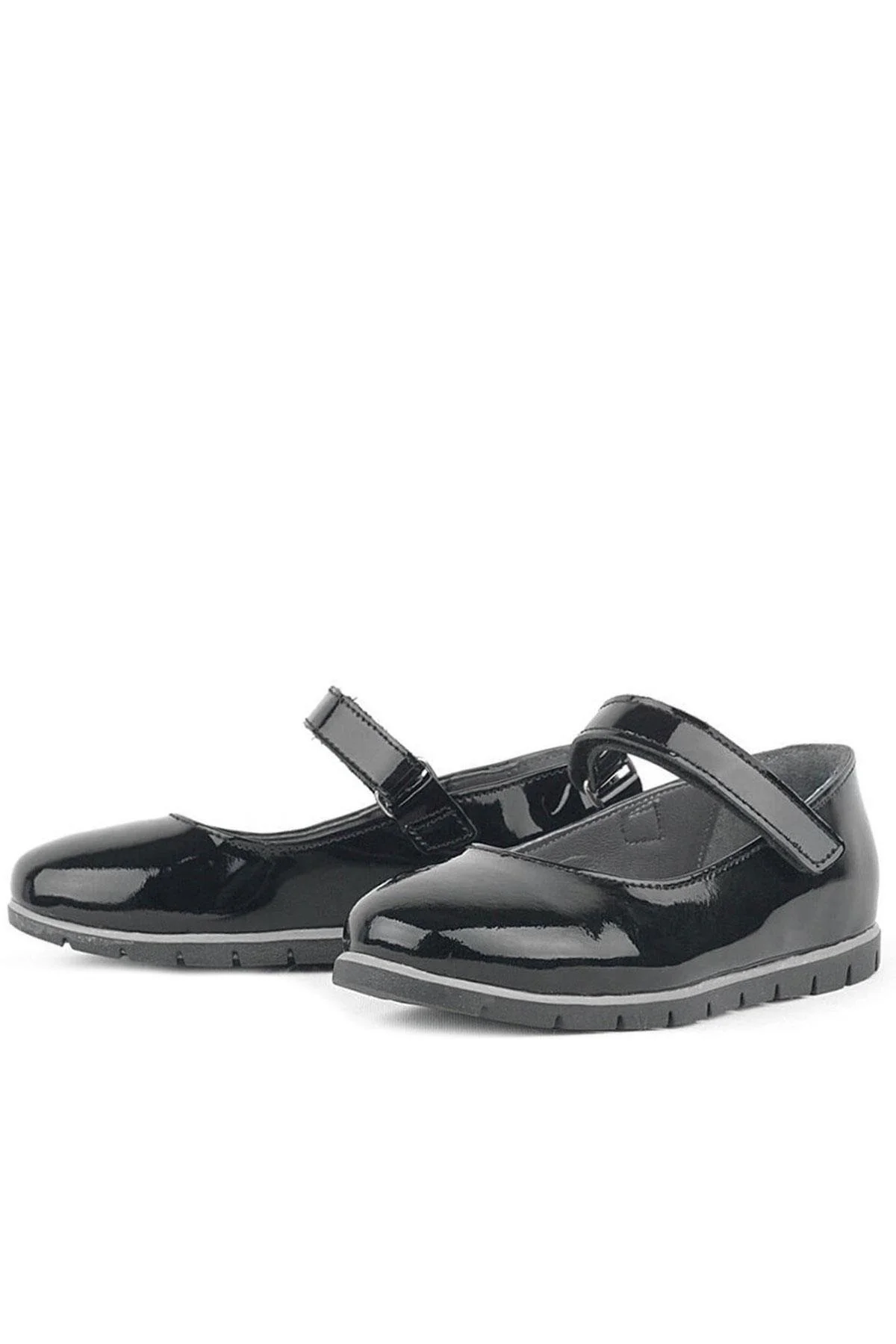 Rakerplus Hakiki Deri Siyah Rugan Kız Çocuk Babet