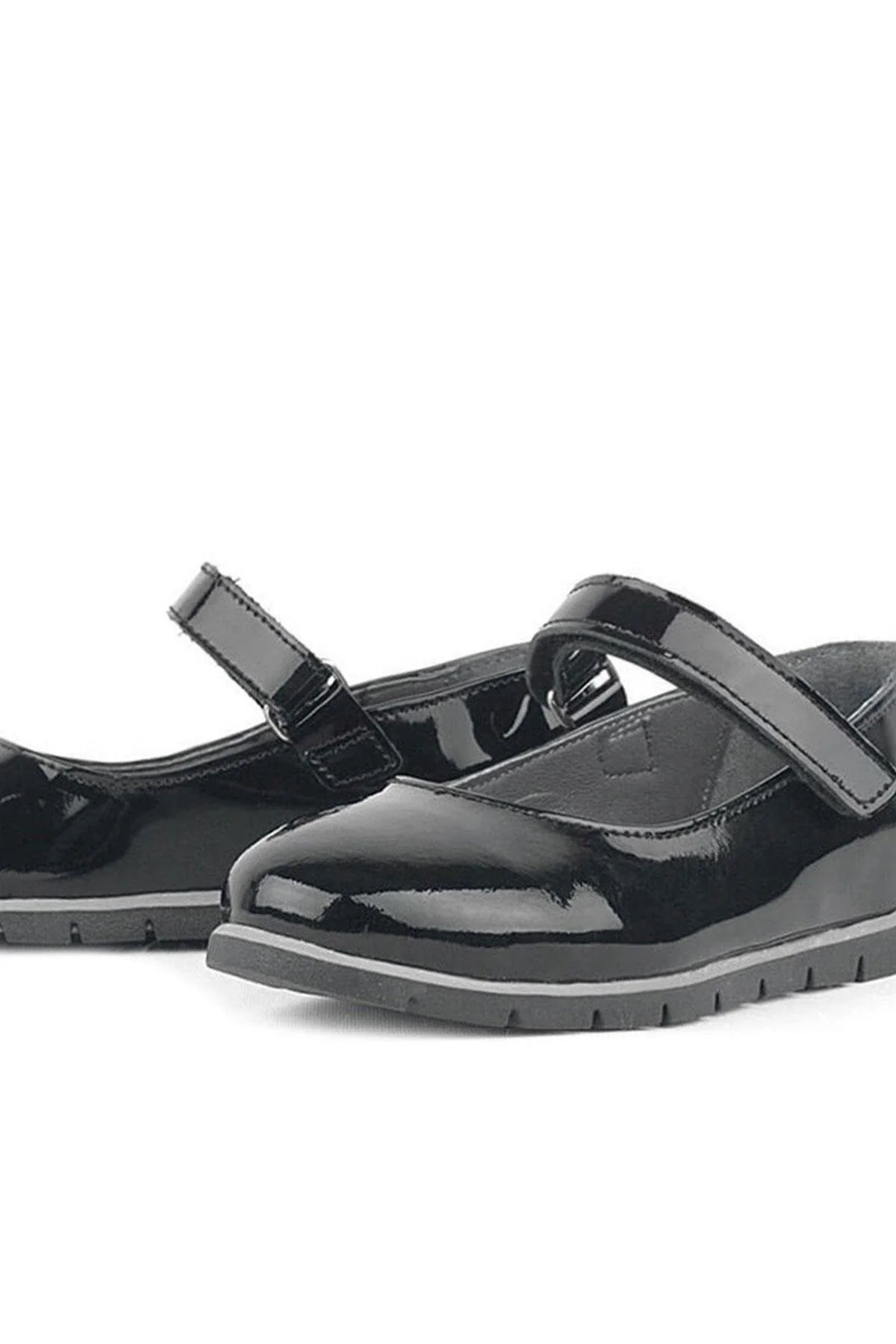 Rakerplus Hakiki Deri Siyah Rugan Kız Çocuk Babet