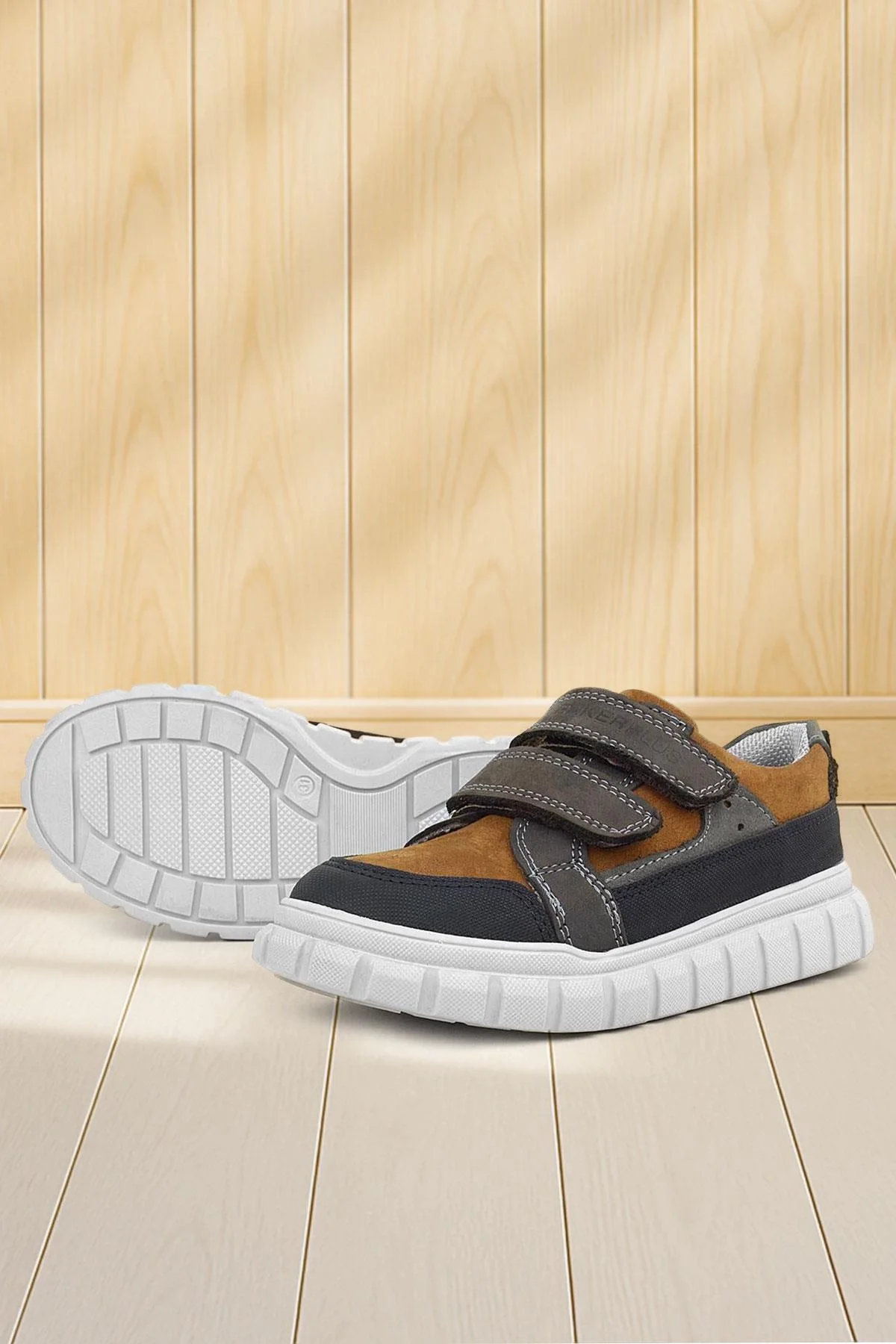 Rakerplus Hakiki Deri Taba Cırtlı Çocuk Günlük Spor Okul Ayakkabı