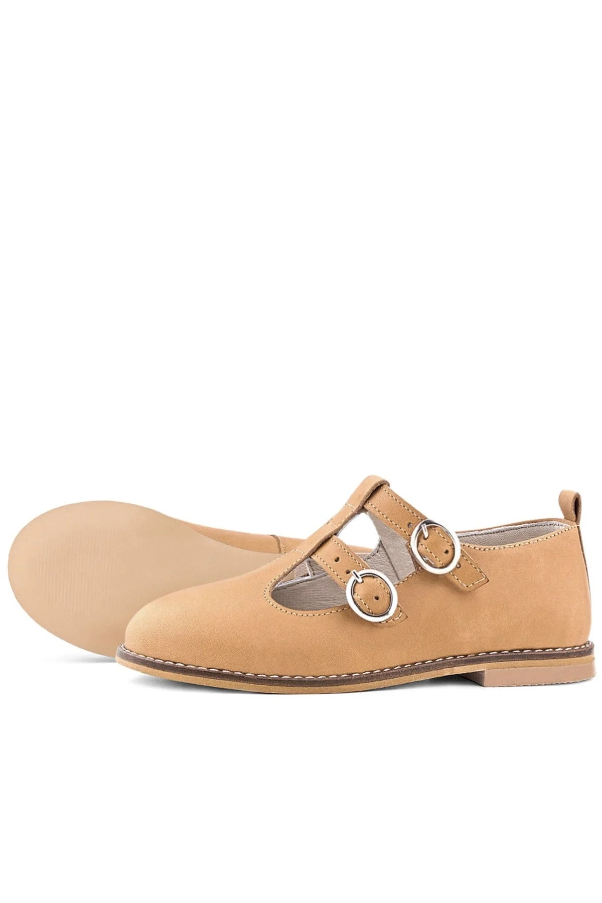 Rakerplus Hakiki Deri Taba Tokalı Kız Çocuk T-Bar Babet Ayakkabı