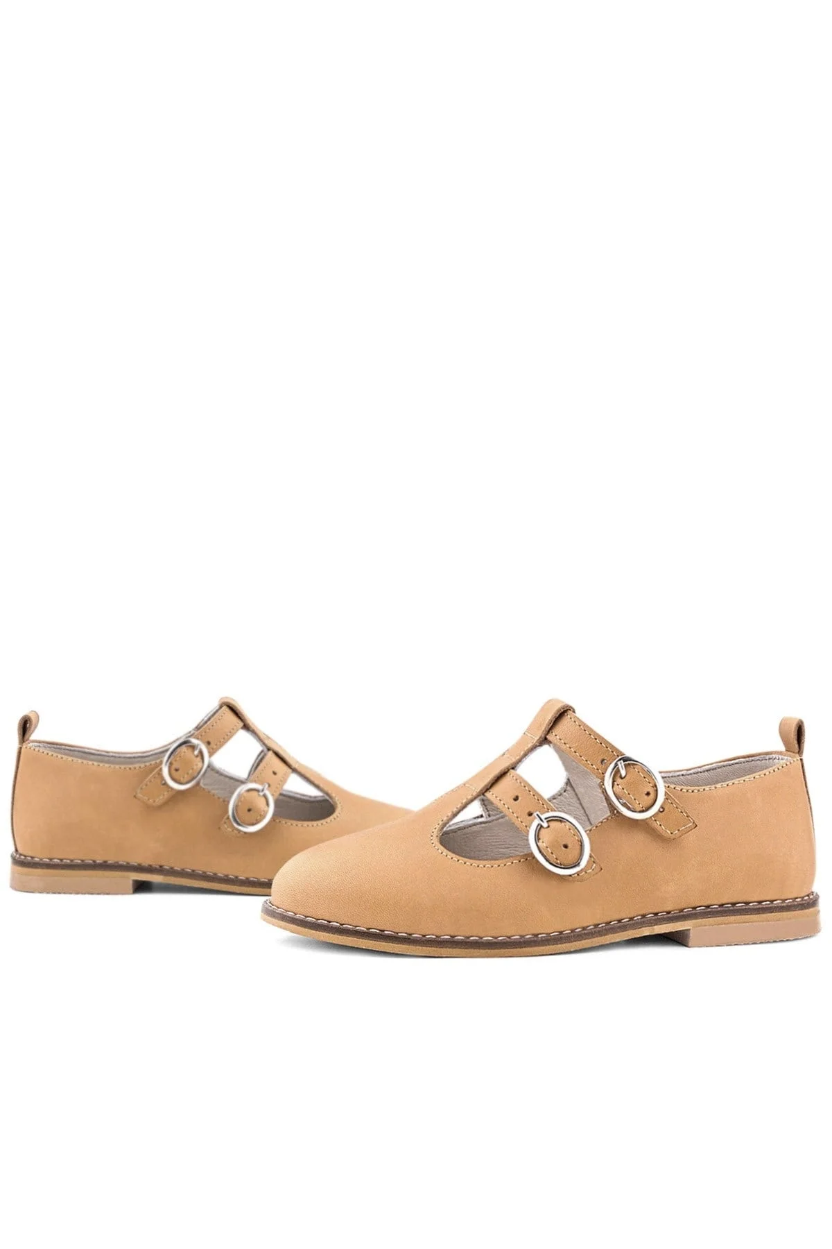 Rakerplus Hakiki Deri Taba Tokalı Kız Çocuk T-Bar Babet Ayakkabı