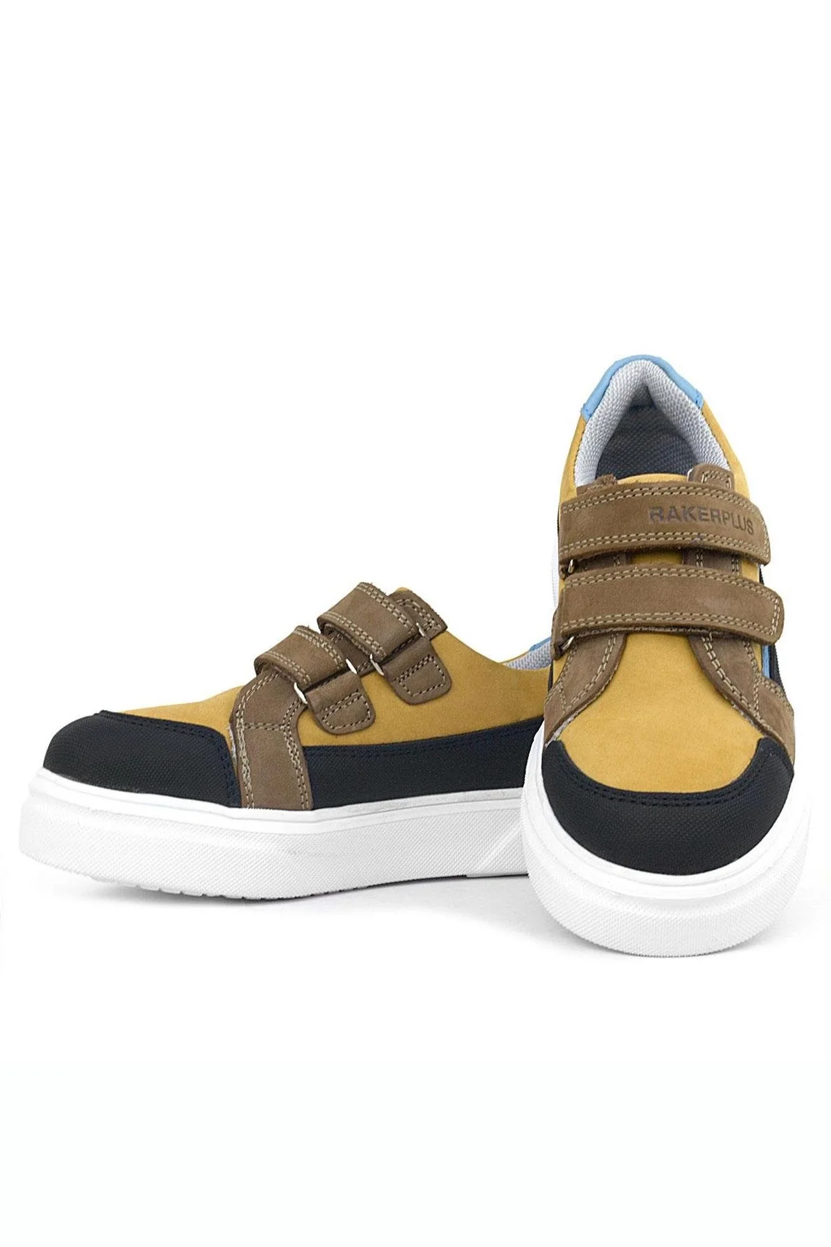 Rakerplus Hakiki Deri Taba Yüksek Taban Cırtlı Çocuk Günlük Spor Ayakkabı