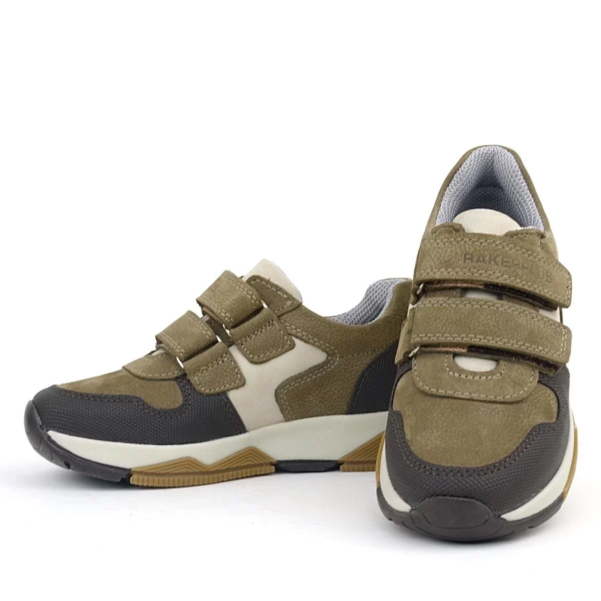 Rakerplus Hakiki Deri Vizon Kahve Çocuk Cırtlı Sneakers Spor Ayakkabı