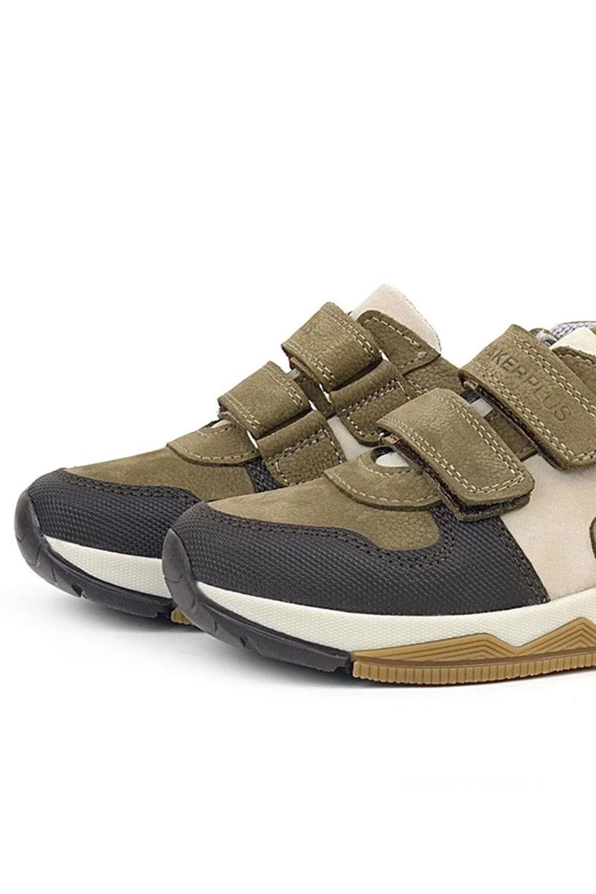 Rakerplus Hakiki Deri Vizon Kahve Çocuk Cırtlı Sneakers Spor Ayakkabı