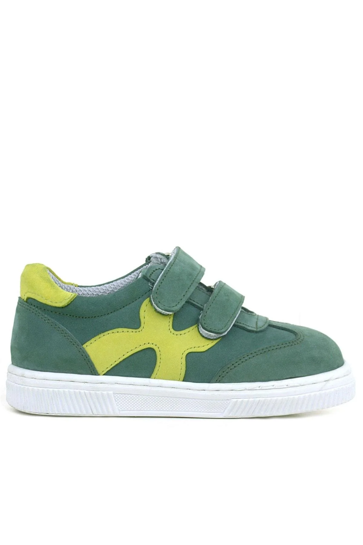 Rakerplus Hakiki Deri Yeşil Cırtlı Çocuk Spor Ayakkabı