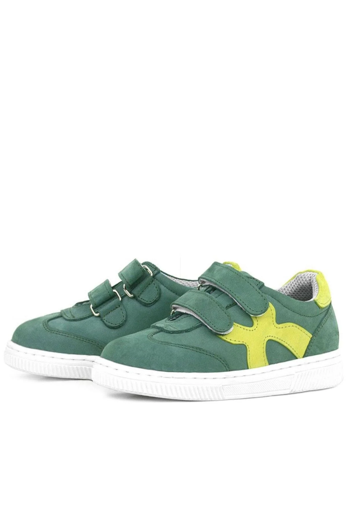 Rakerplus Hakiki Deri Yeşil Cırtlı Çocuk Spor Ayakkabı