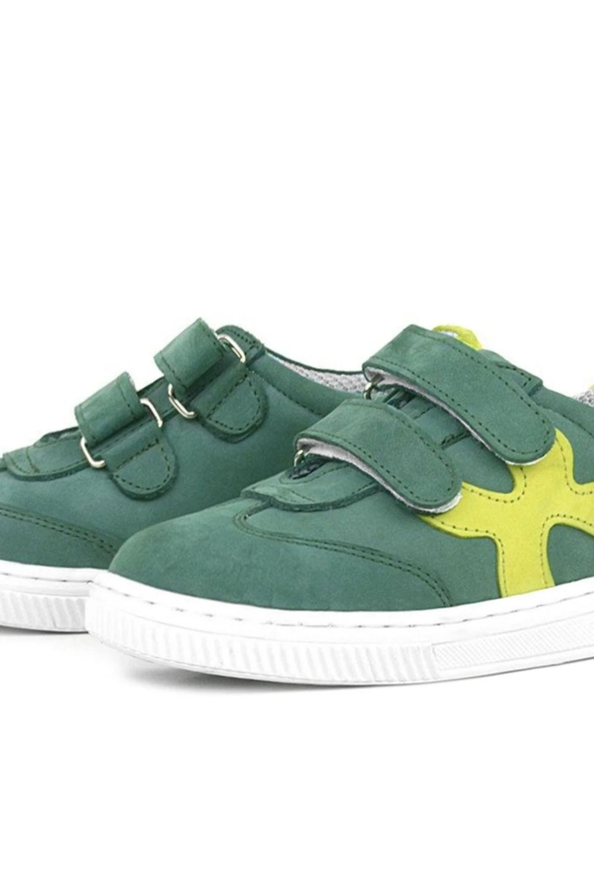Rakerplus Hakiki Deri Yeşil Cırtlı Çocuk Spor Ayakkabı