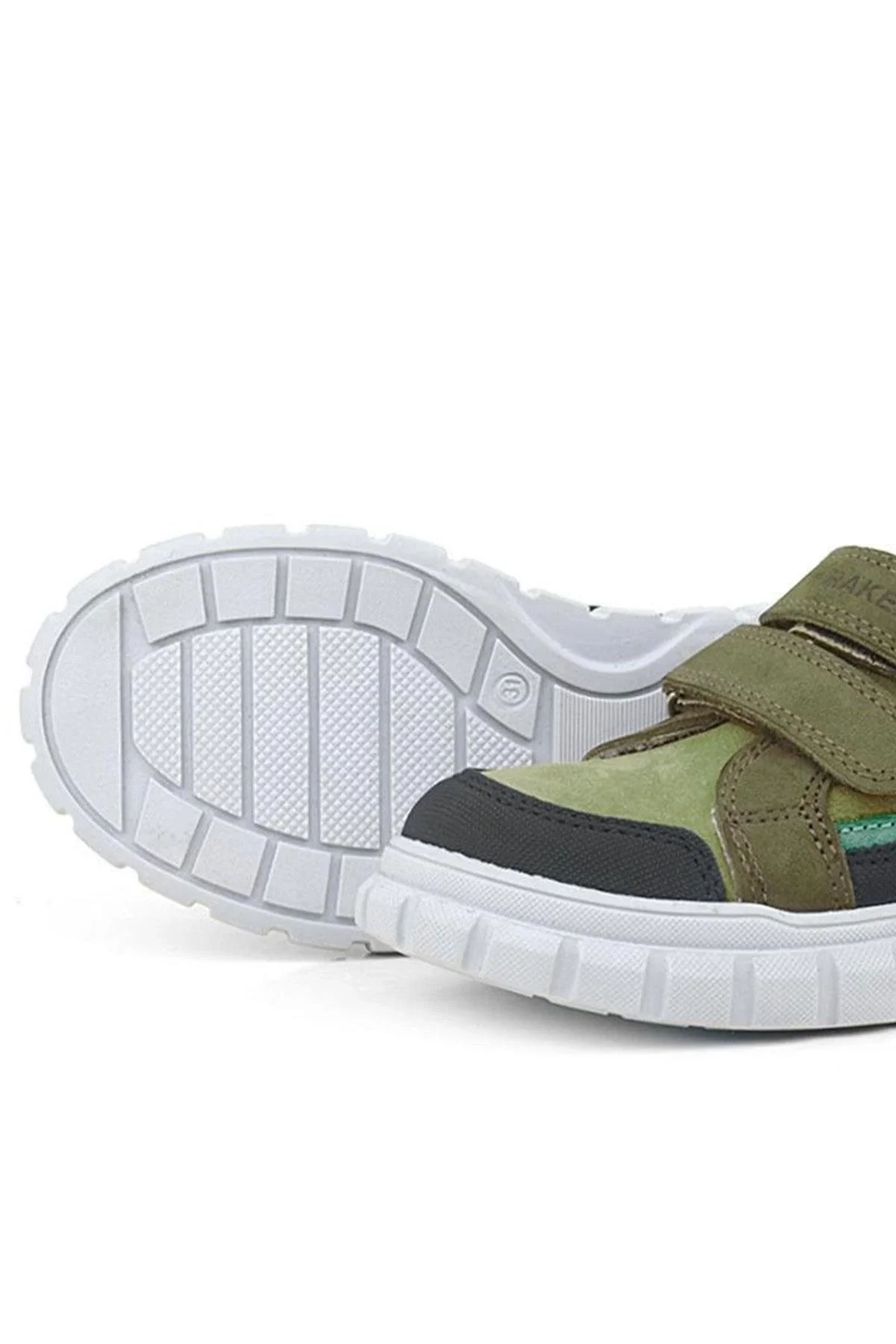 Rakerplus Hakiki Deri Yeşil Cırtlı Günlük Spor Çocuk Okul Ayakkabı