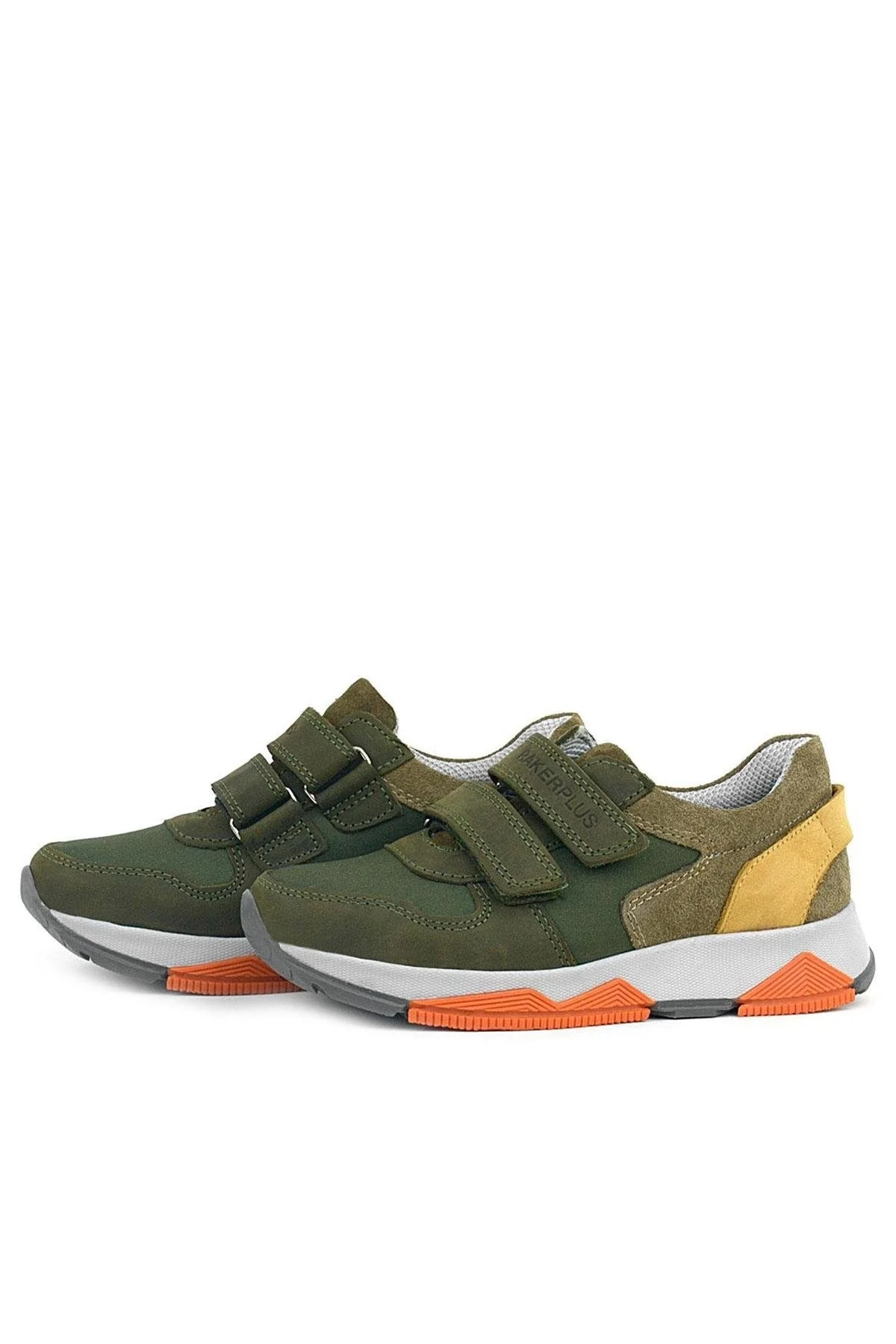 Rakerplus Hakiki Deri Yeşil Çocuk Cırtlı Sneakers Spor Ayakkabı