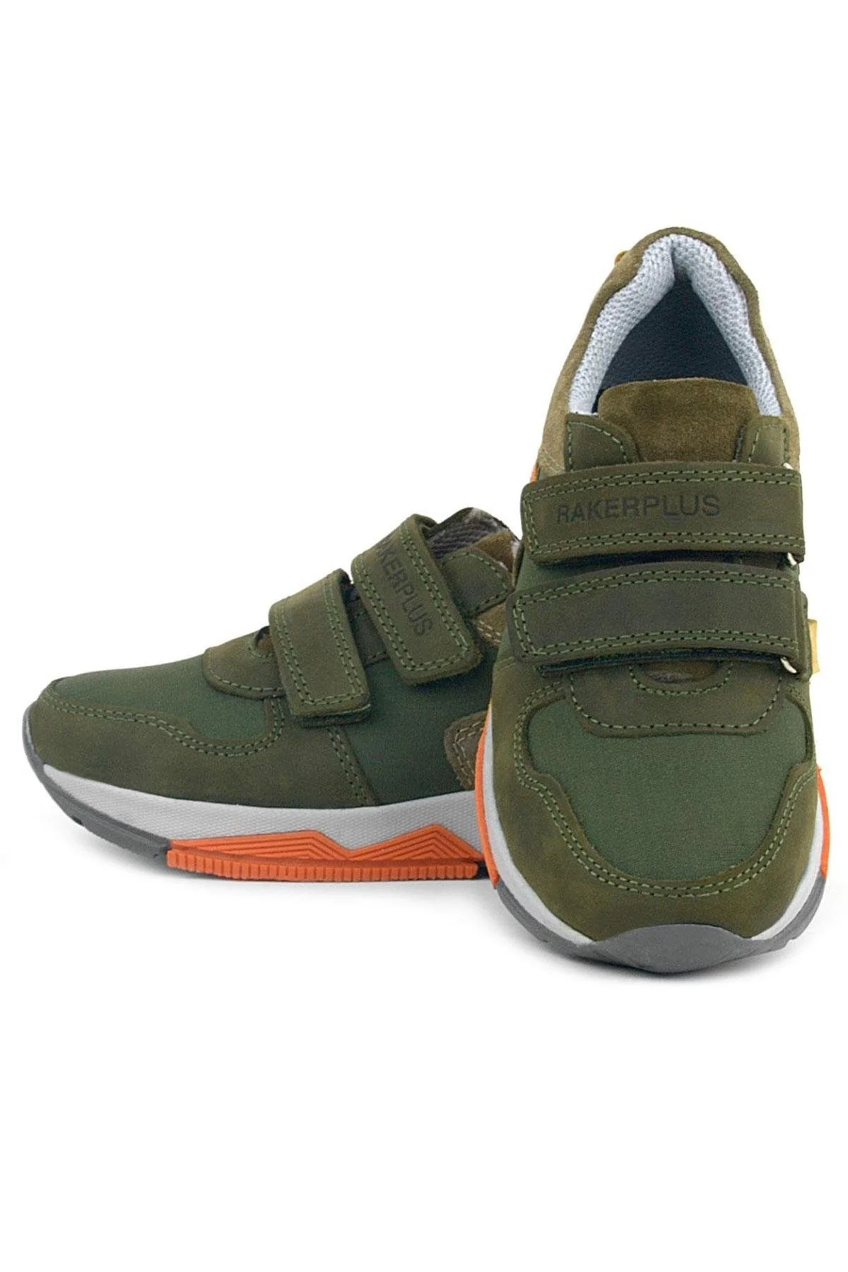 Rakerplus Hakiki Deri Yeşil Çocuk Cırtlı Sneakers Spor Ayakkabı