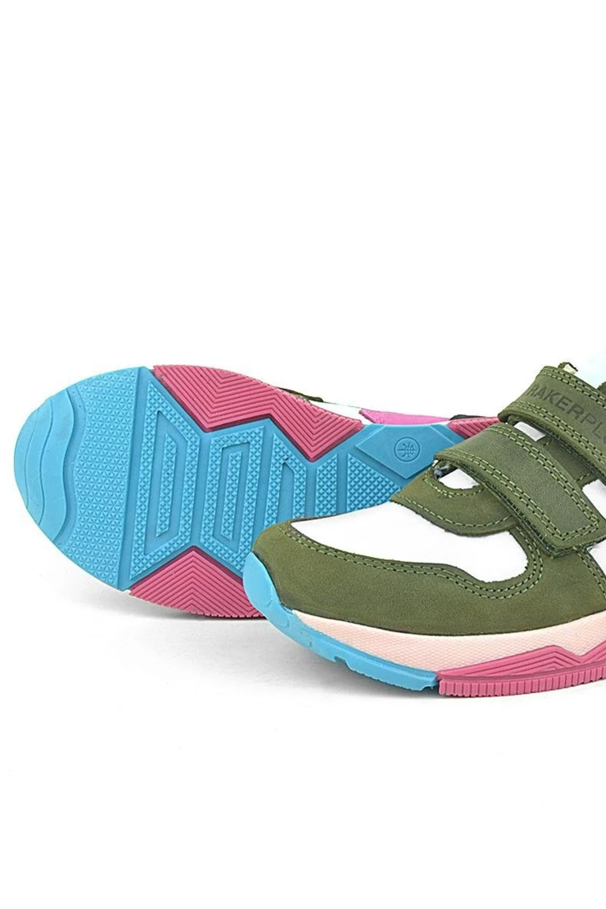Rakerplus Hakiki Deri Yeşil Pembe Çocuk Sneakers Spor Ayakkabı