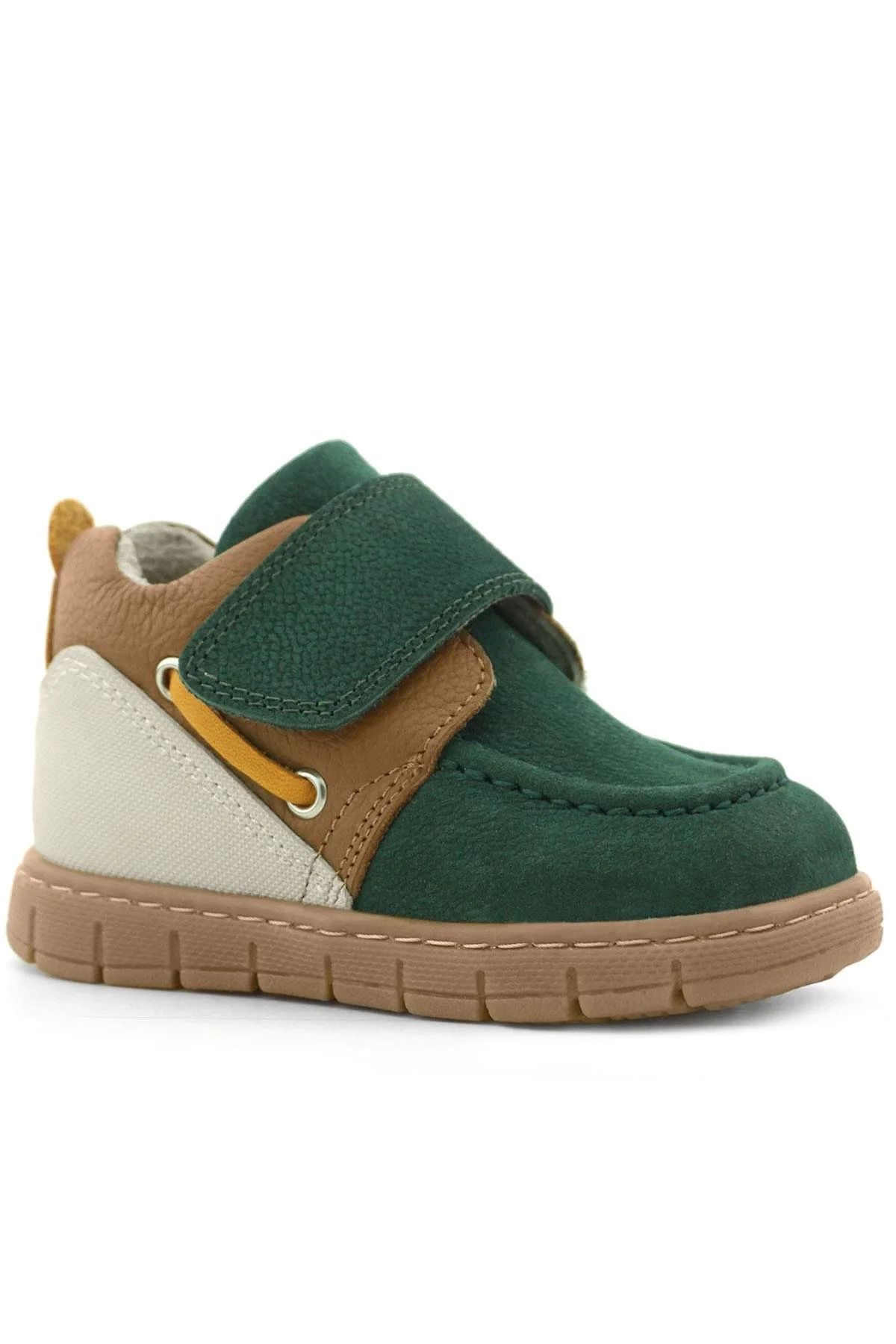 Rakerplus Hakiki Deri Yeşil Taba Cırt Cırtlı Bebek Bot