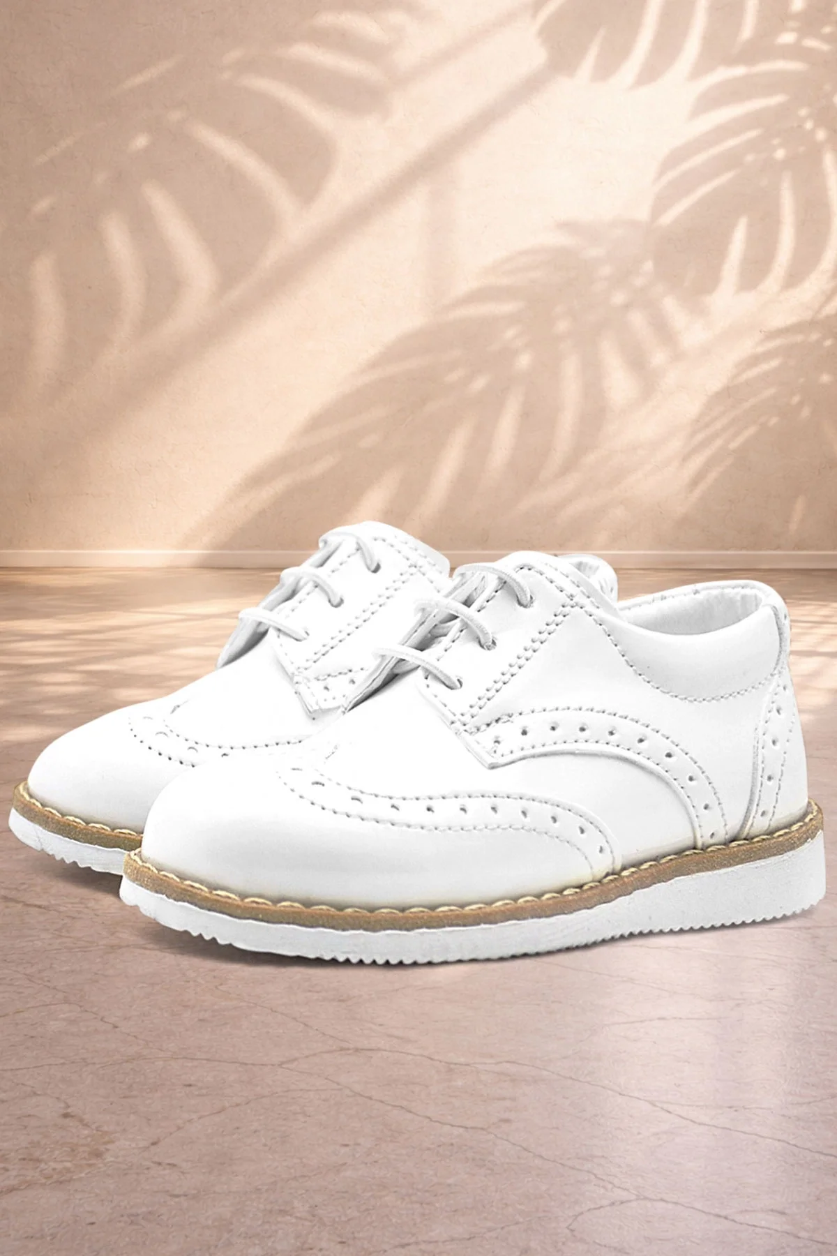 Rakerplus Hidra Beyaz Rugan Bağcıklı Erkek Bebek Ayakkabı