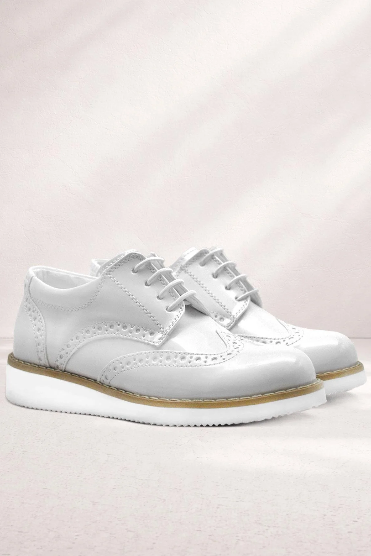 Rakerplus Hidra Beyaz Rugan Bağcıklı Erkek Çocuk Ayakkabı