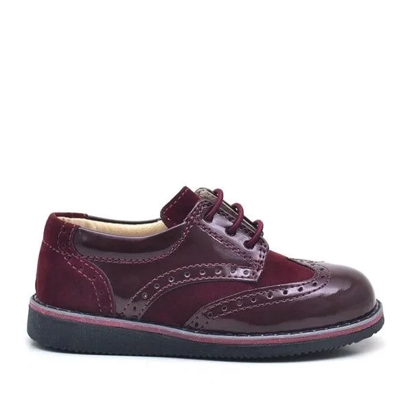 Rakerplus Hidra Bordo Rugan Bağcıklı Klasik Erkek Bebek Ayakkabı