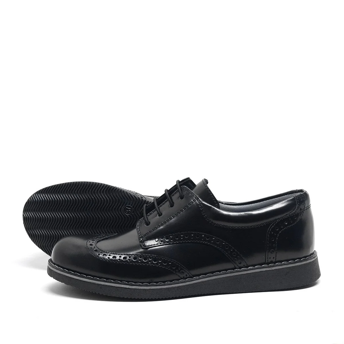 Rakerplus Hidra Hakiki Deri Rugan Erkek Genç Okul Ayakkabı