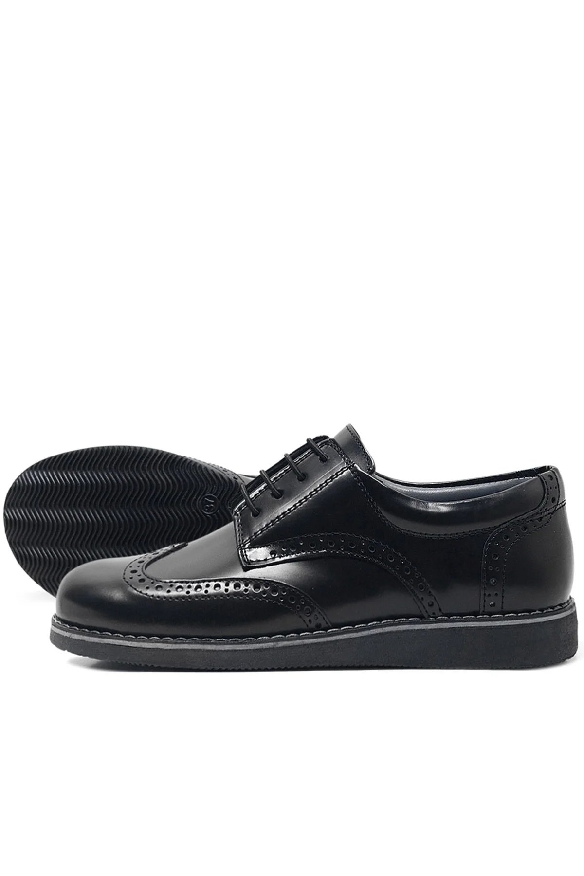 Rakerplus Hidra Hakiki Deri Rugan Erkek Genç Okul Ayakkabı