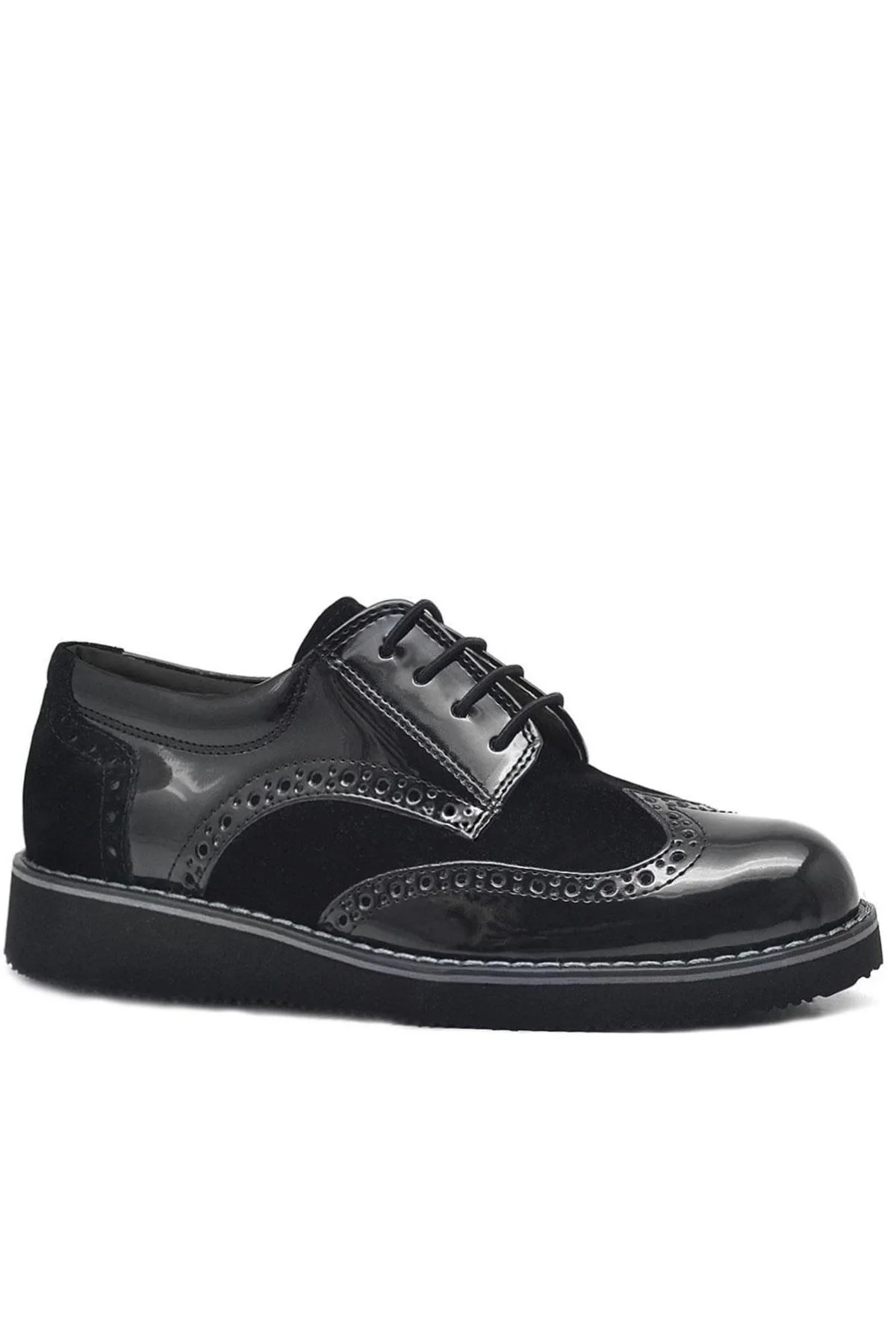 Rakerplus Hidra Siyah Rugan Bağcıklı Klasik Erkek Çocuk Okul Ayakkabı