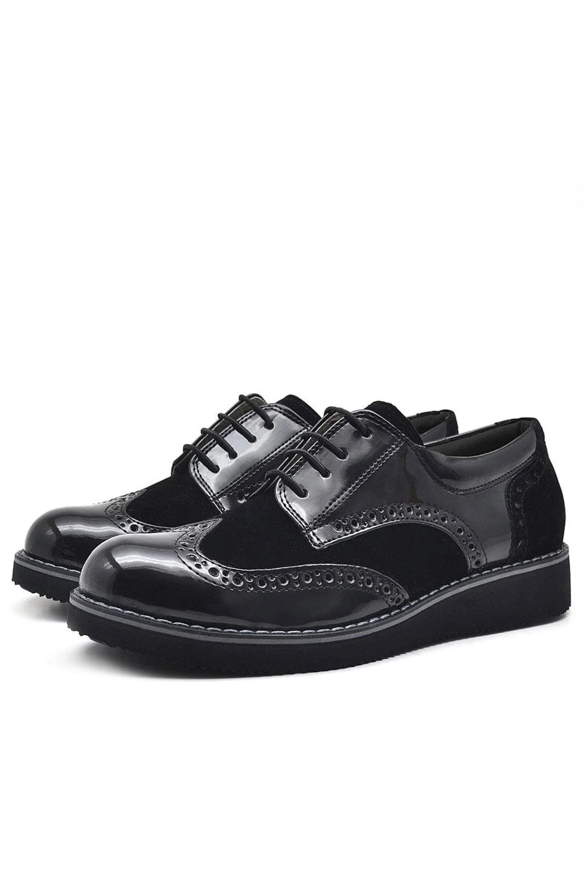 Rakerplus Hidra Siyah Rugan Bağcıklı Klasik Erkek Çocuk Okul Ayakkabı