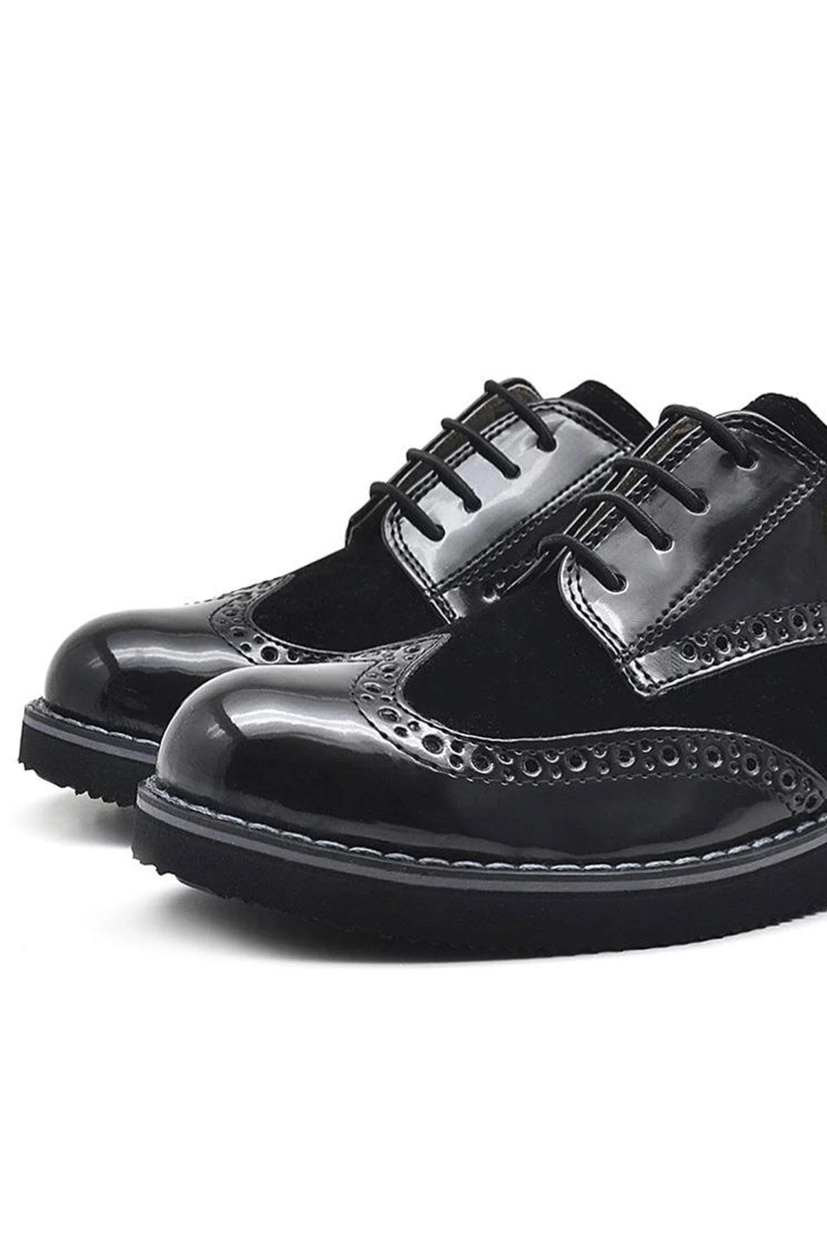 Rakerplus Hidra Siyah Rugan Bağcıklı Klasik Erkek Çocuk Okul Ayakkabı