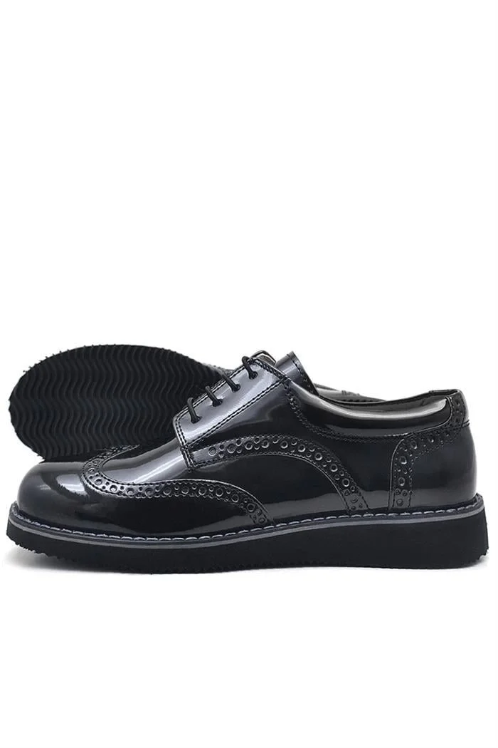 Rakerplus Hidra Siyah Rugan Lastik Bağcıklı Erkek Çocuk Klasik Ayakkabı