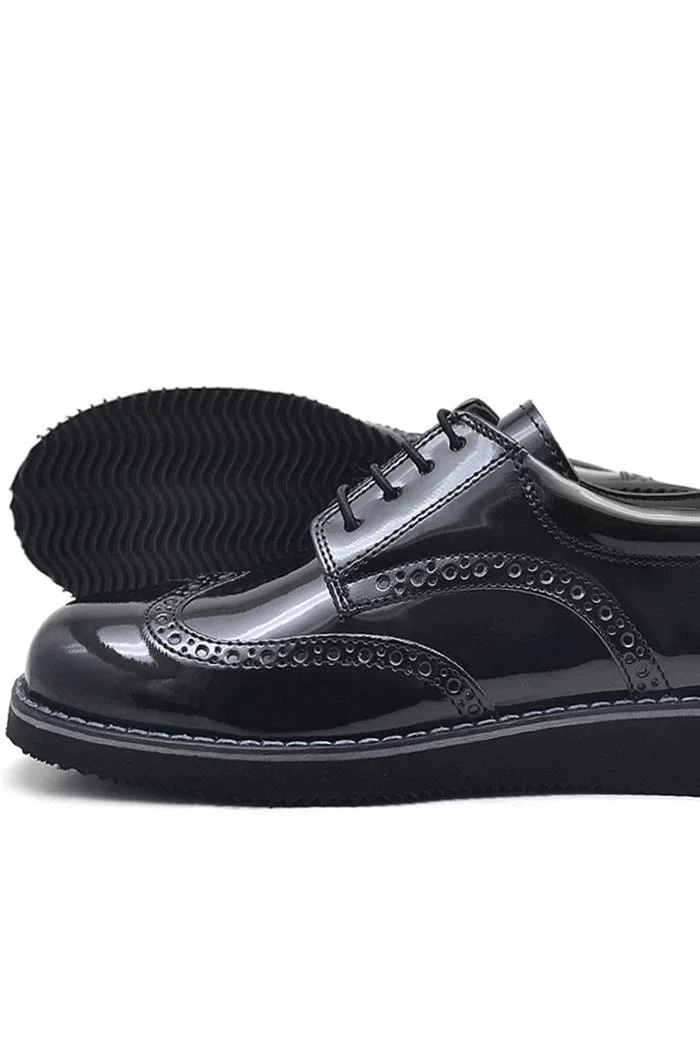 Rakerplus Hidra Siyah Rugan Lastik Bağcıklı Erkek Çocuk Klasik Ayakkabı