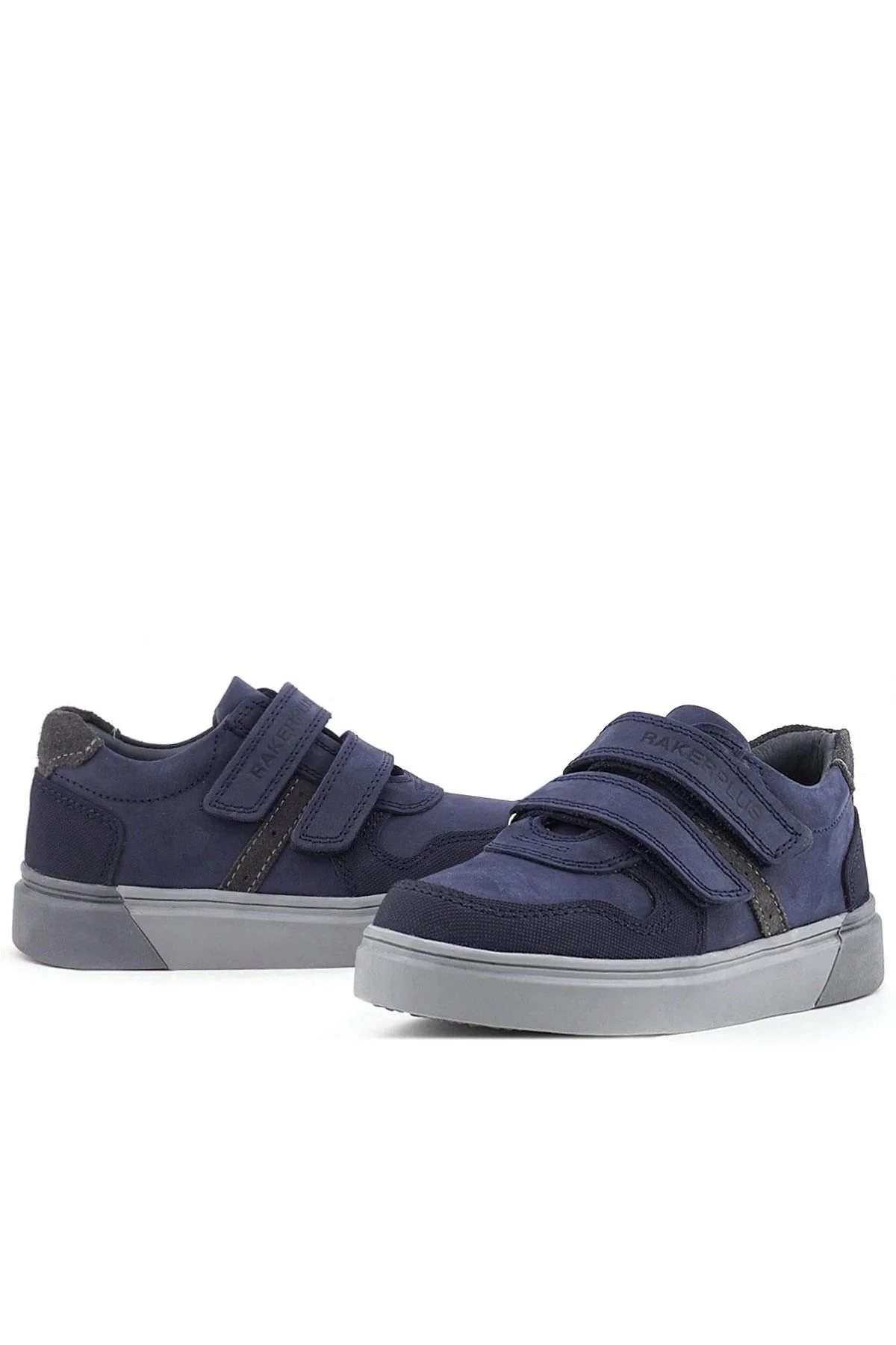 Rakerplus Lacivert Nubuk Cırtlı Hakiki Deri Erkek Çocuk Okul Ayakkabı
