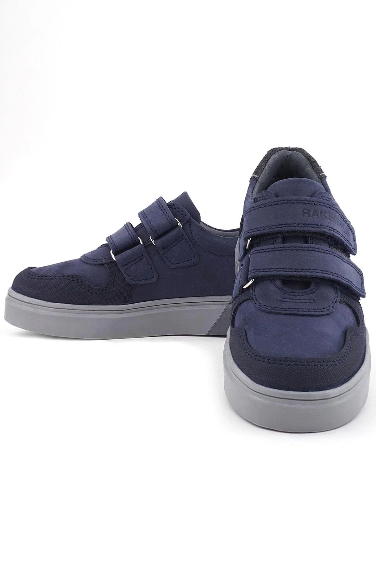 Rakerplus Lacivert Nubuk Cırtlı Hakiki Deri Erkek Çocuk Okul Ayakkabı