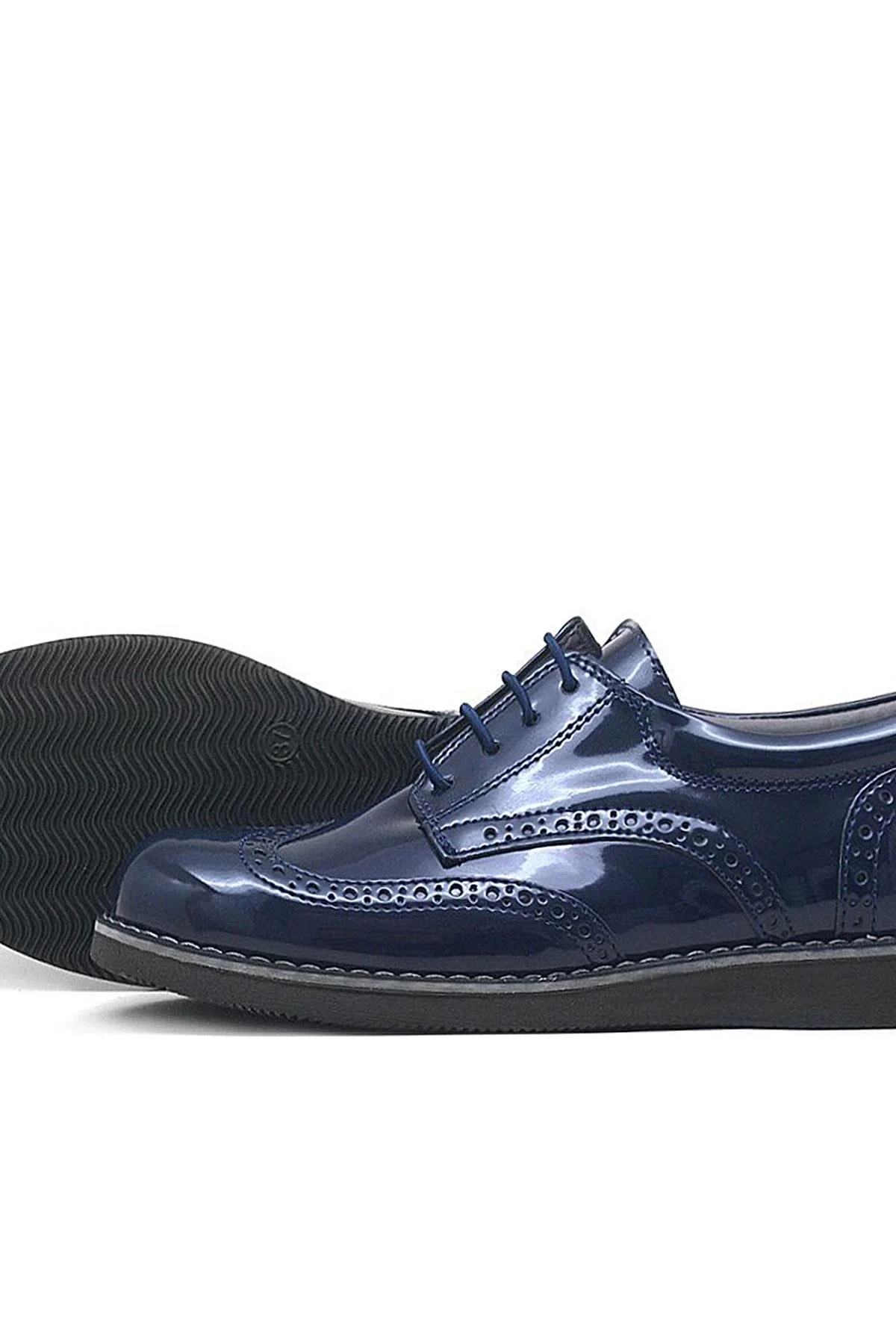 Rakerplus Lacivert Rugan Bağcıklı Günlük Erkek Genç Okul Ayakkabı