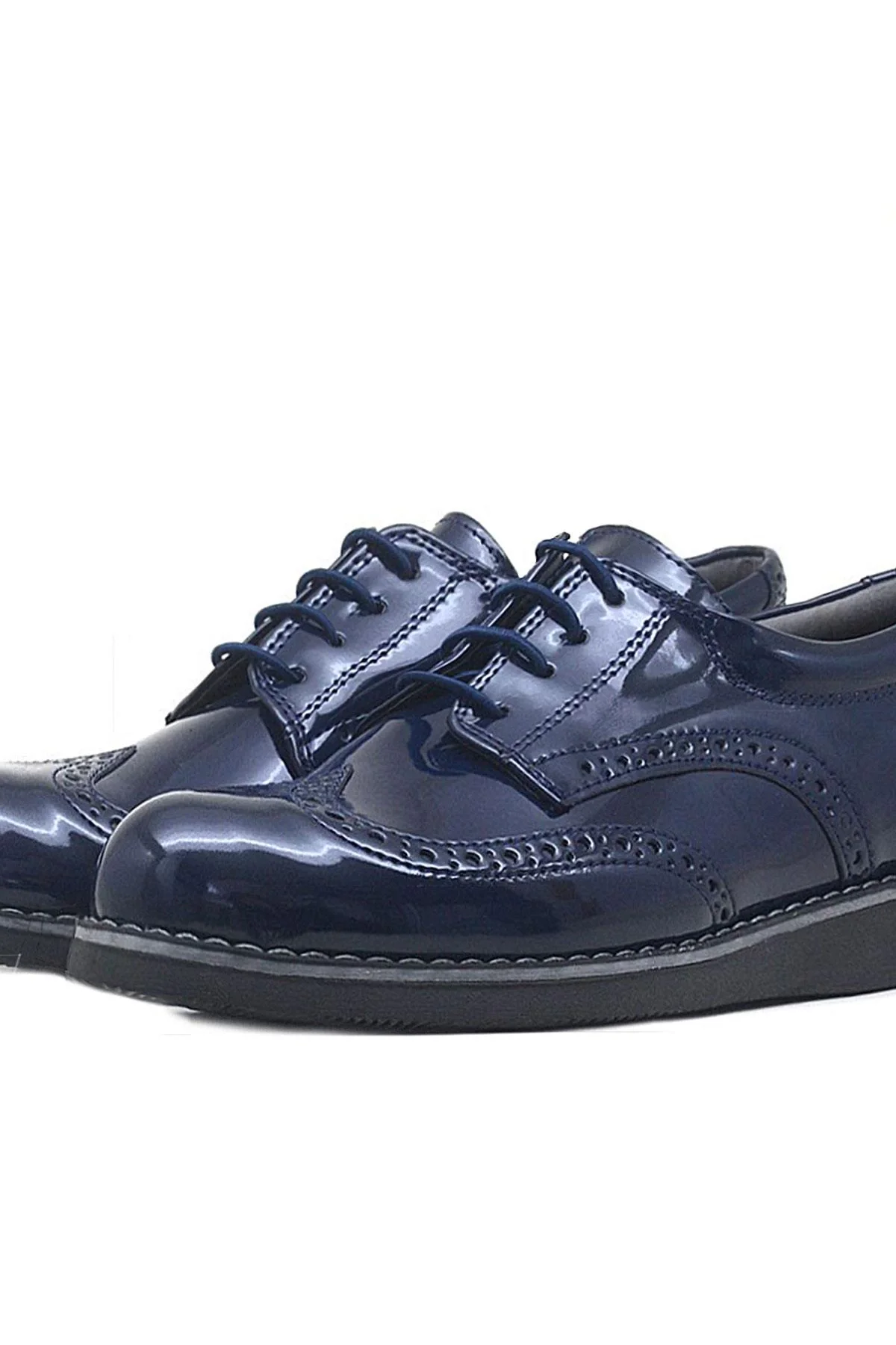 Rakerplus Lacivert Rugan Bağcıklı Günlük Erkek Genç Okul Ayakkabı