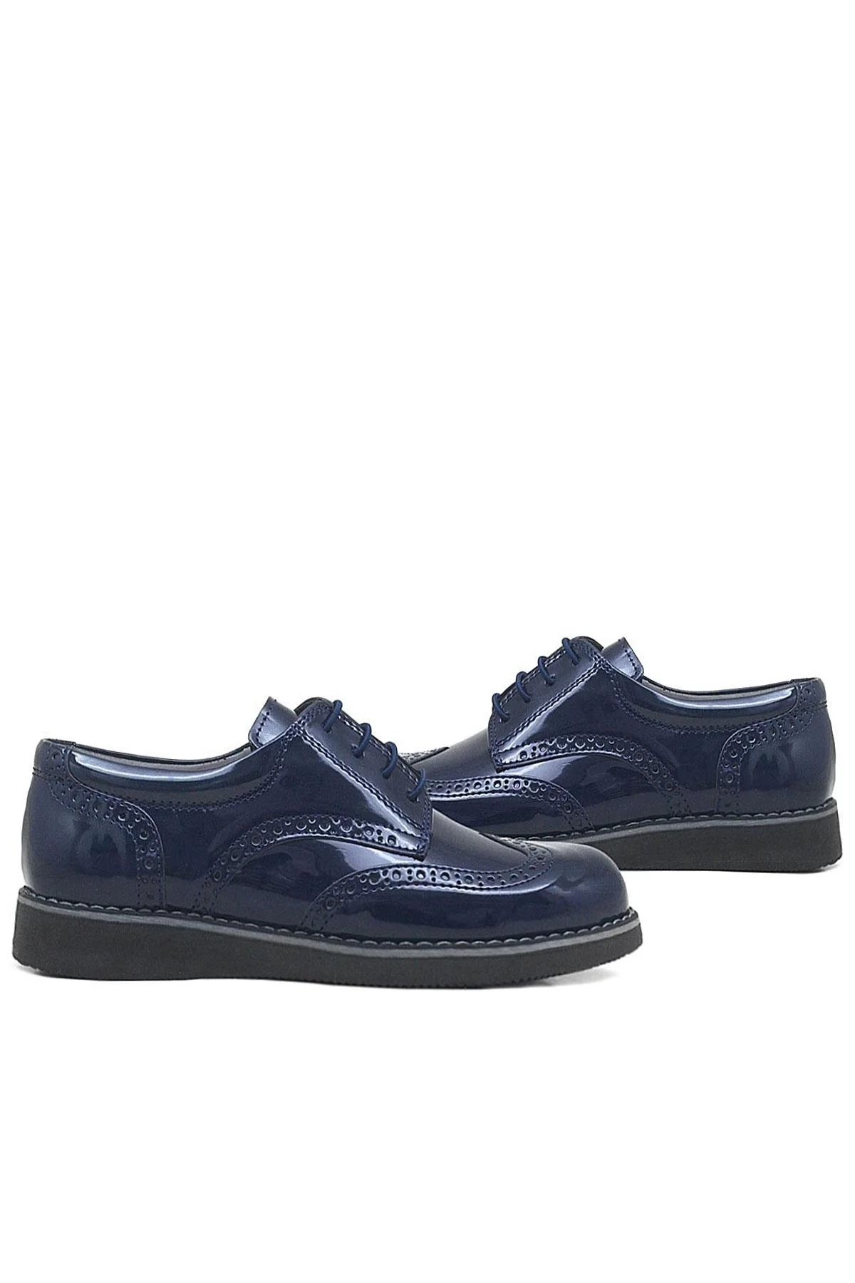 Rakerplus Lacivert Rugan Bağcıklı Günlük Erkek Genç Okul Ayakkabı