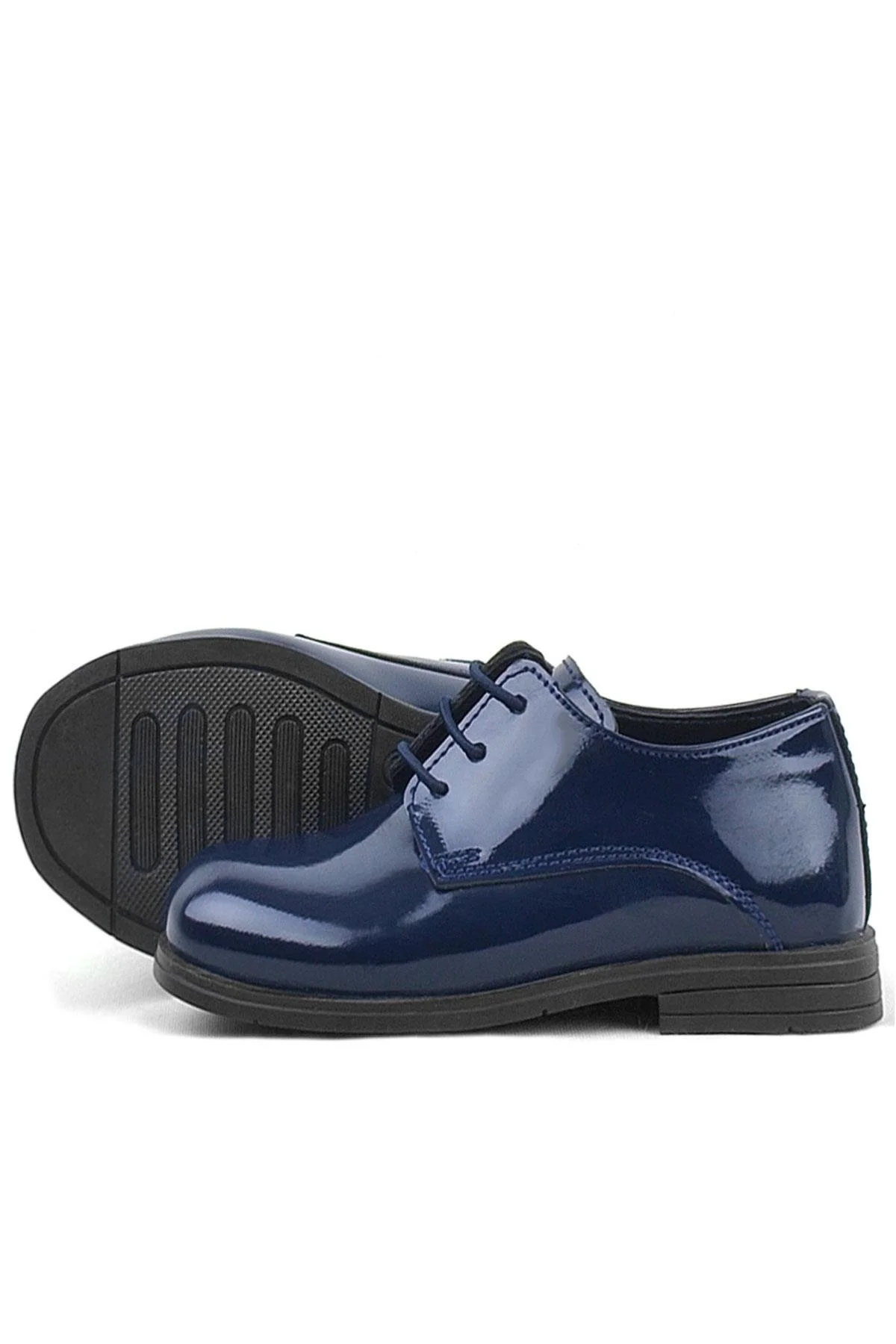 Rakerplus Lacivert Rugan Bağcıklı Oxford Çocuk Okul Ayakkabısı