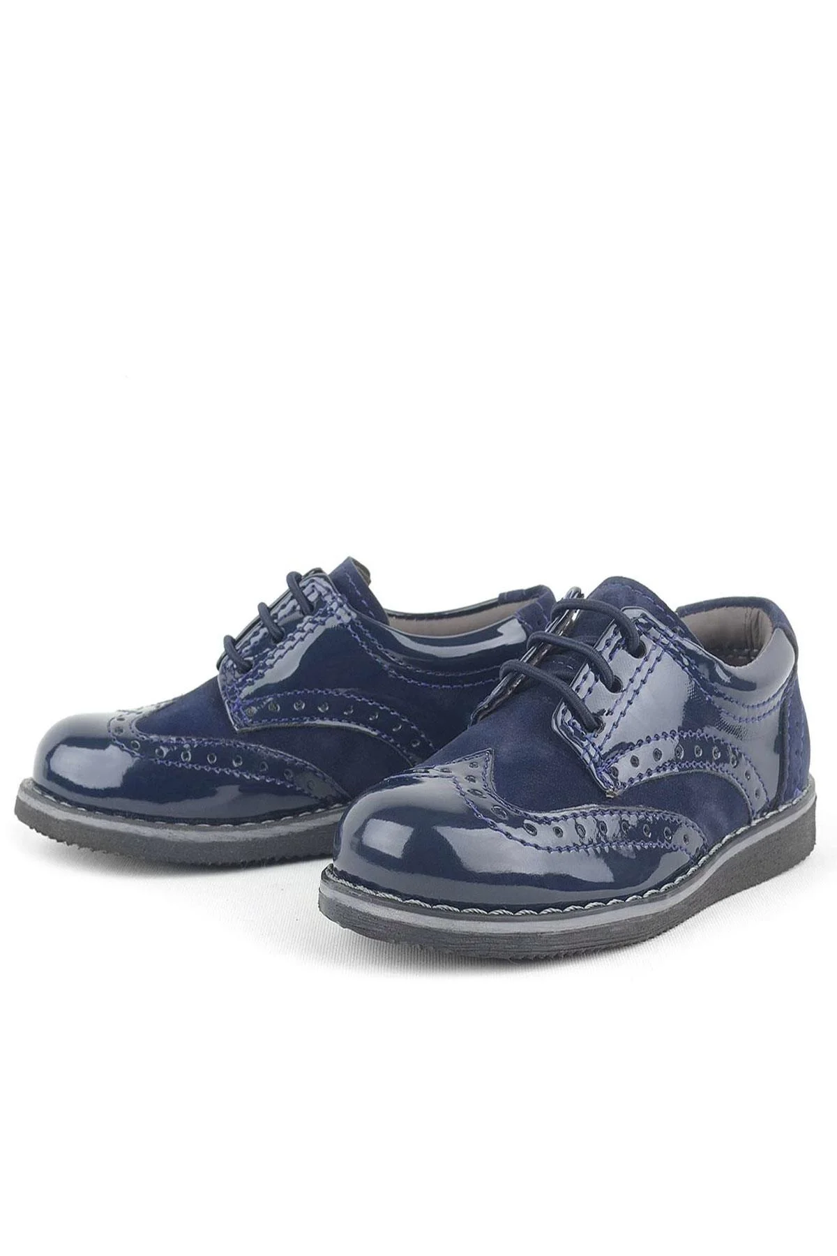 Rakerplus Lacivert Rugan Klasik Erkek Bebek Ayakkabı