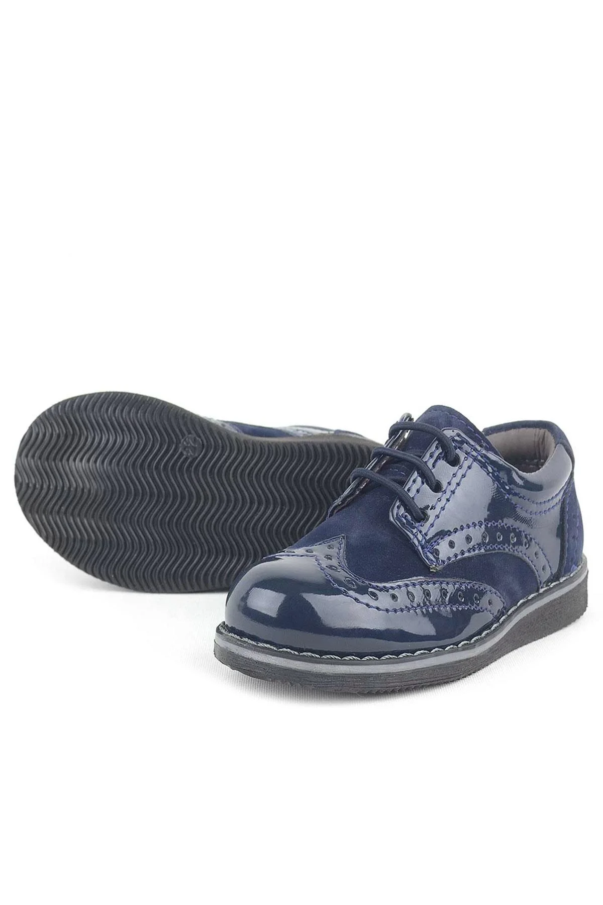 Rakerplus Lacivert Rugan Klasik Erkek Bebek Ayakkabı