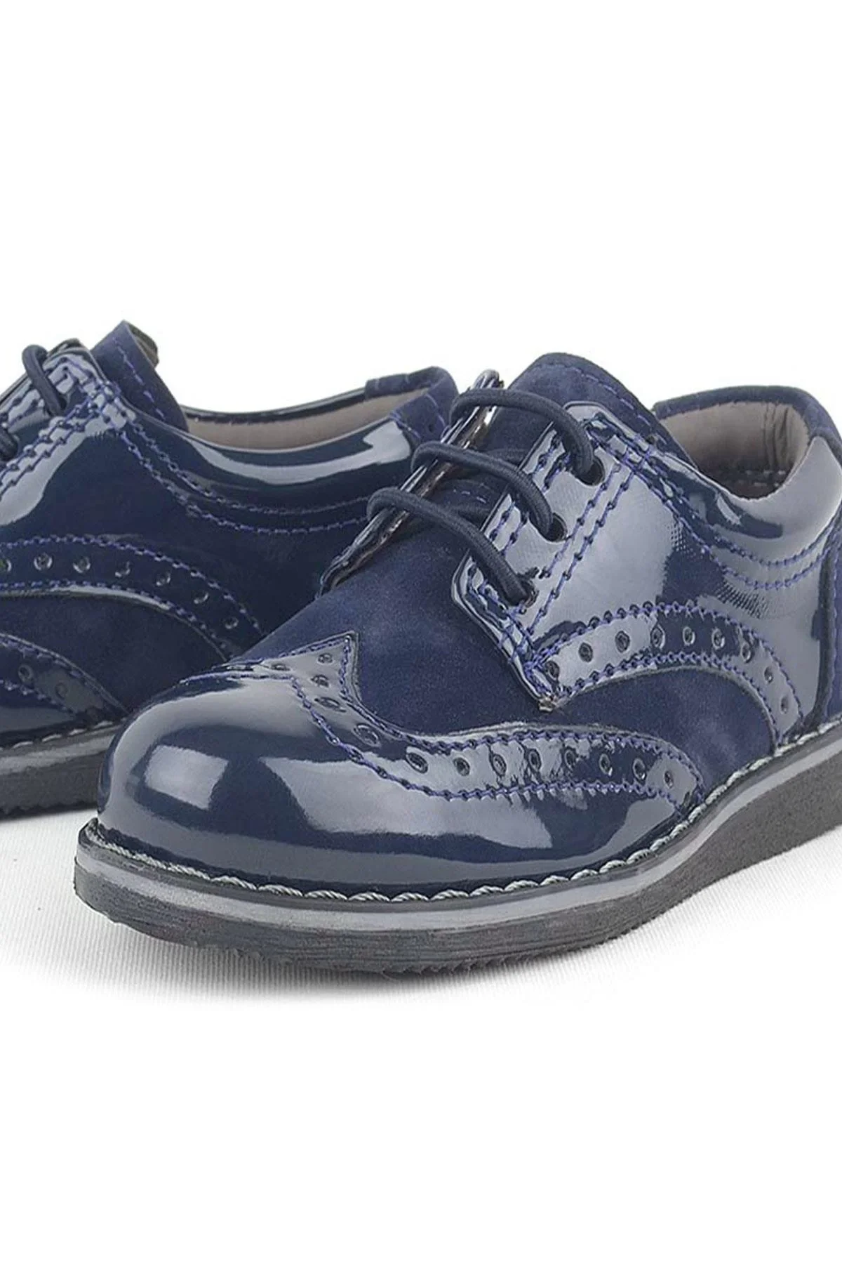 Rakerplus Lacivert Rugan Klasik Erkek Bebek Ayakkabı