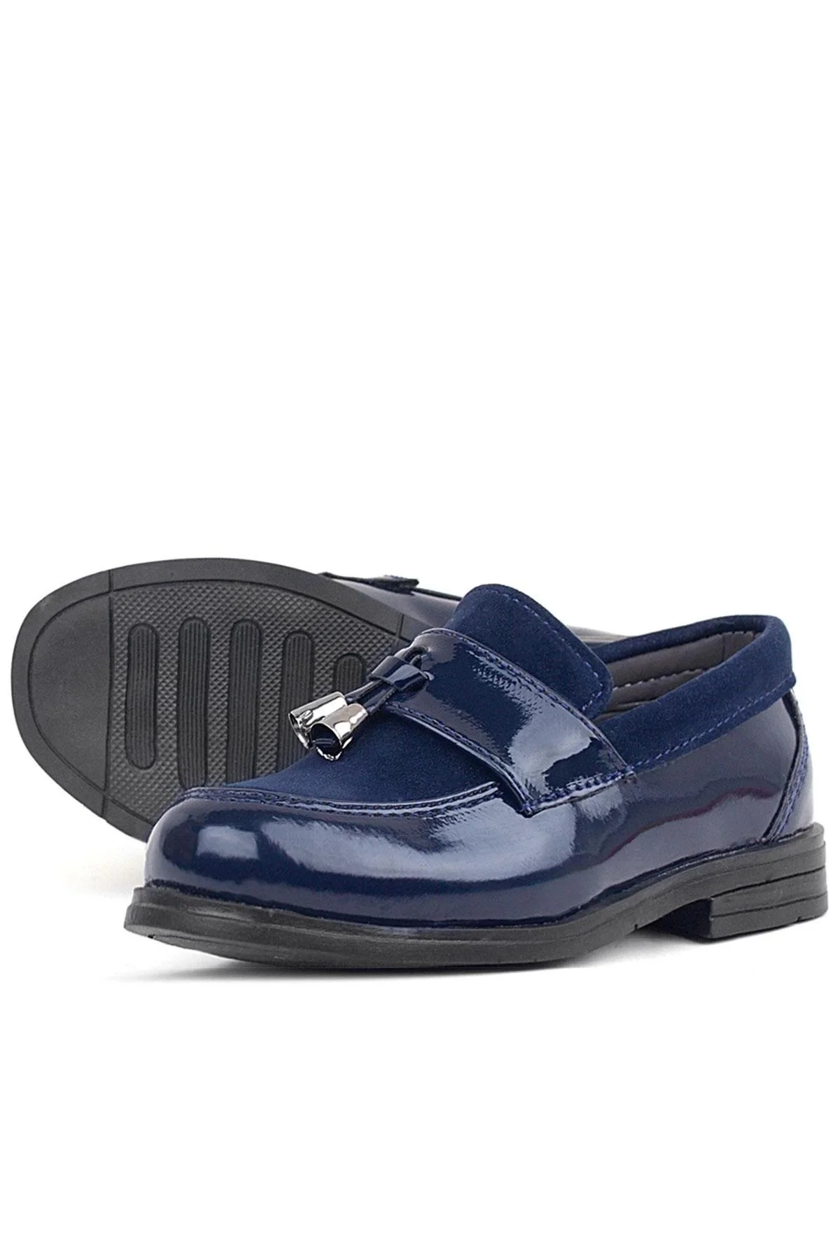 Rakerplus Lacivert Rugan Loafer Erkek Bebek Ayakkabı
