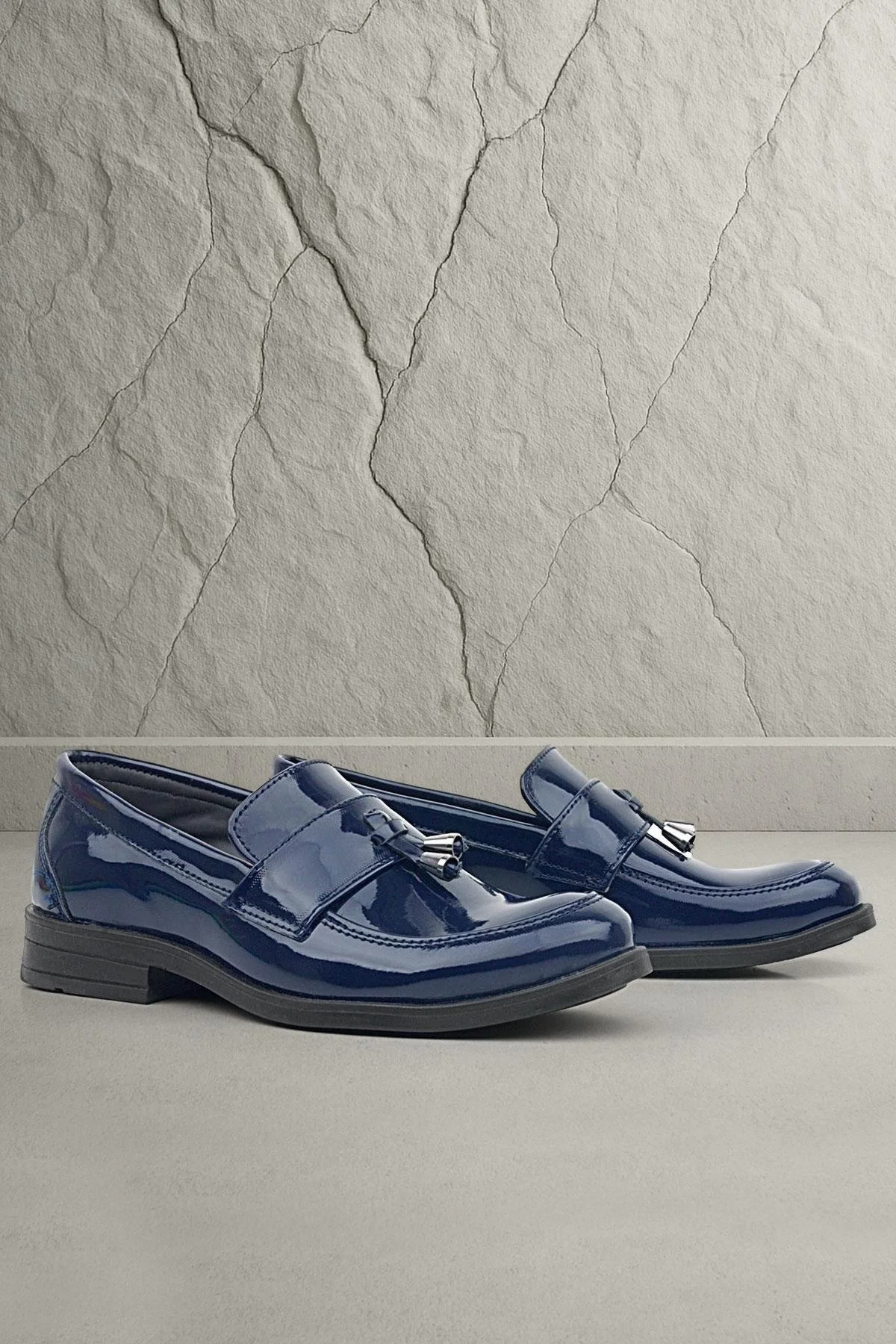 Rakerplus Loafer Lacivert Rugan Erkek Klasik Çocuk Ayakkabı