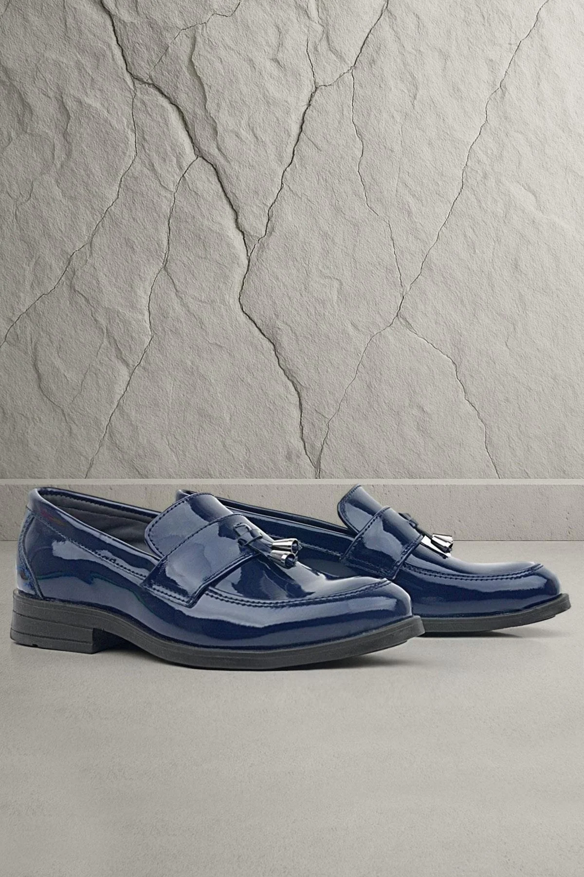 Rakerplus Loafer Lacivert Rugan Erkek Klasik Çocuk Ayakkabı