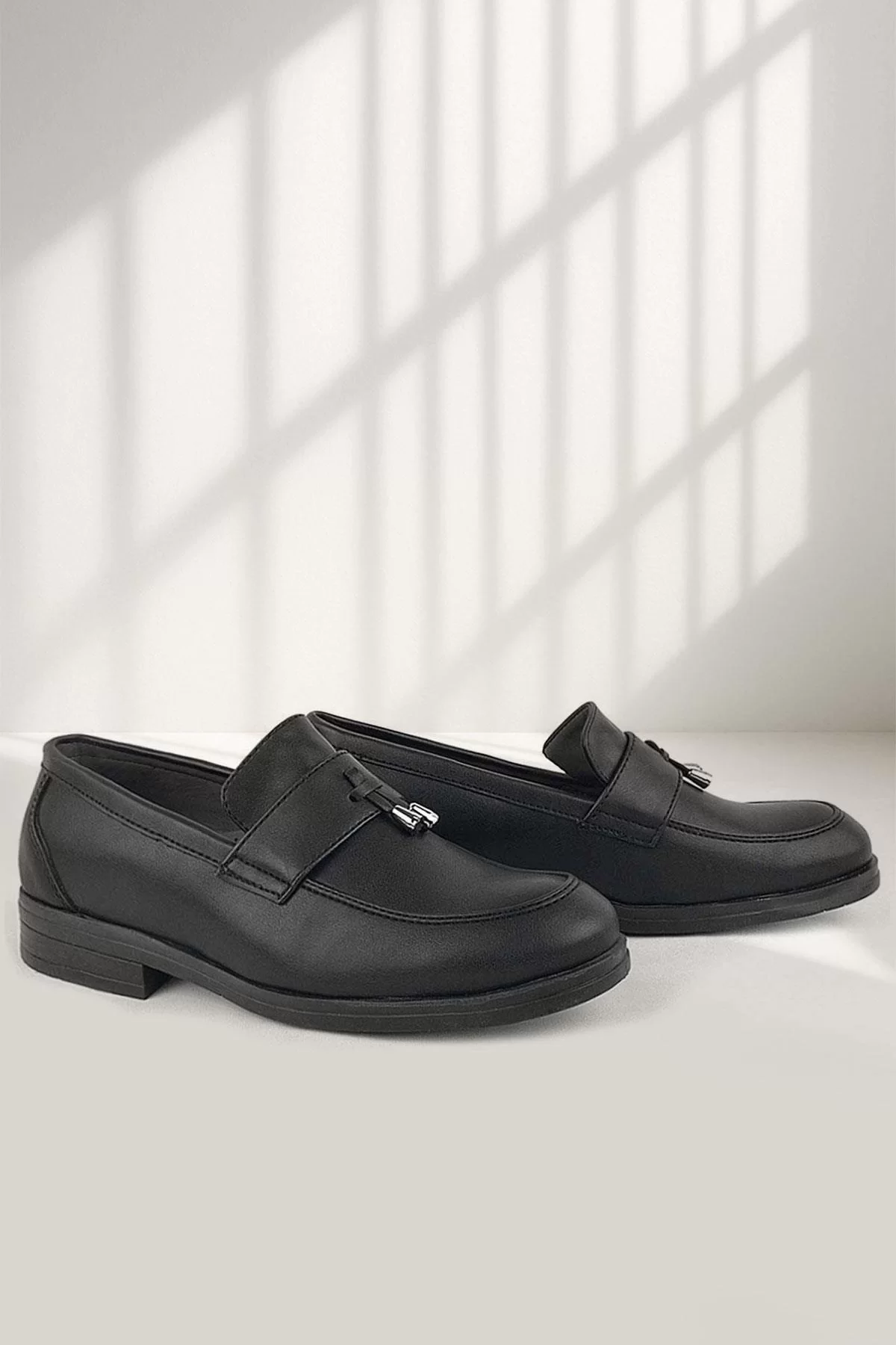 Rakerplus Loafer Siyah Mat Erkek Klasik Çocuk Ayakkabı
