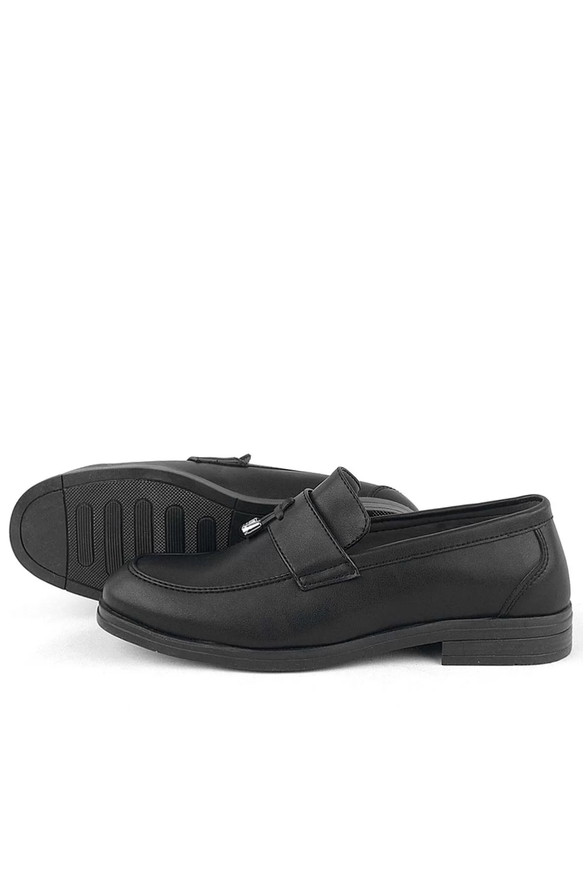 Rakerplus Loafer Siyah Mat Erkek Klasik Çocuk Ayakkabı