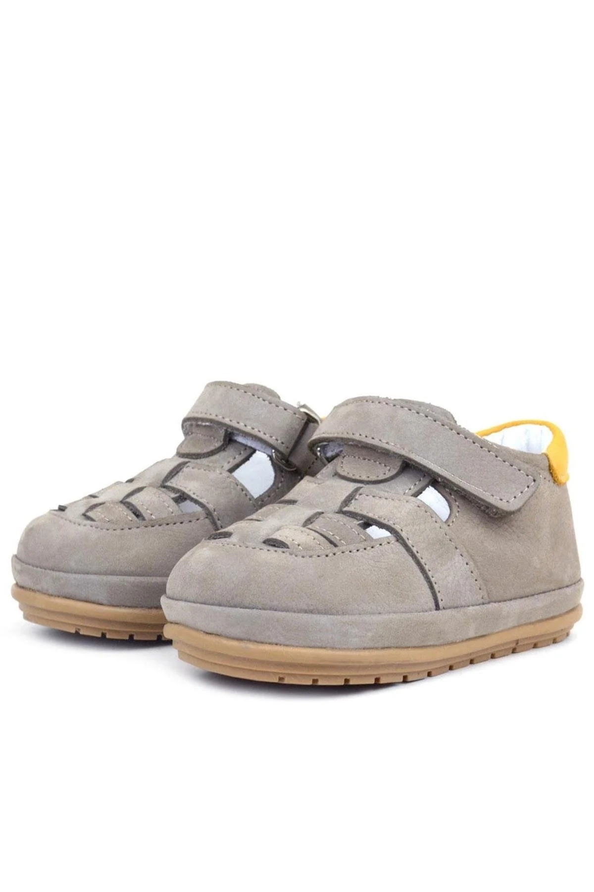 Rakerplus Muppet Hakiki Deri Kum Rengi Cırtlı Anatomik Bebek Sandalet Ayakkabı