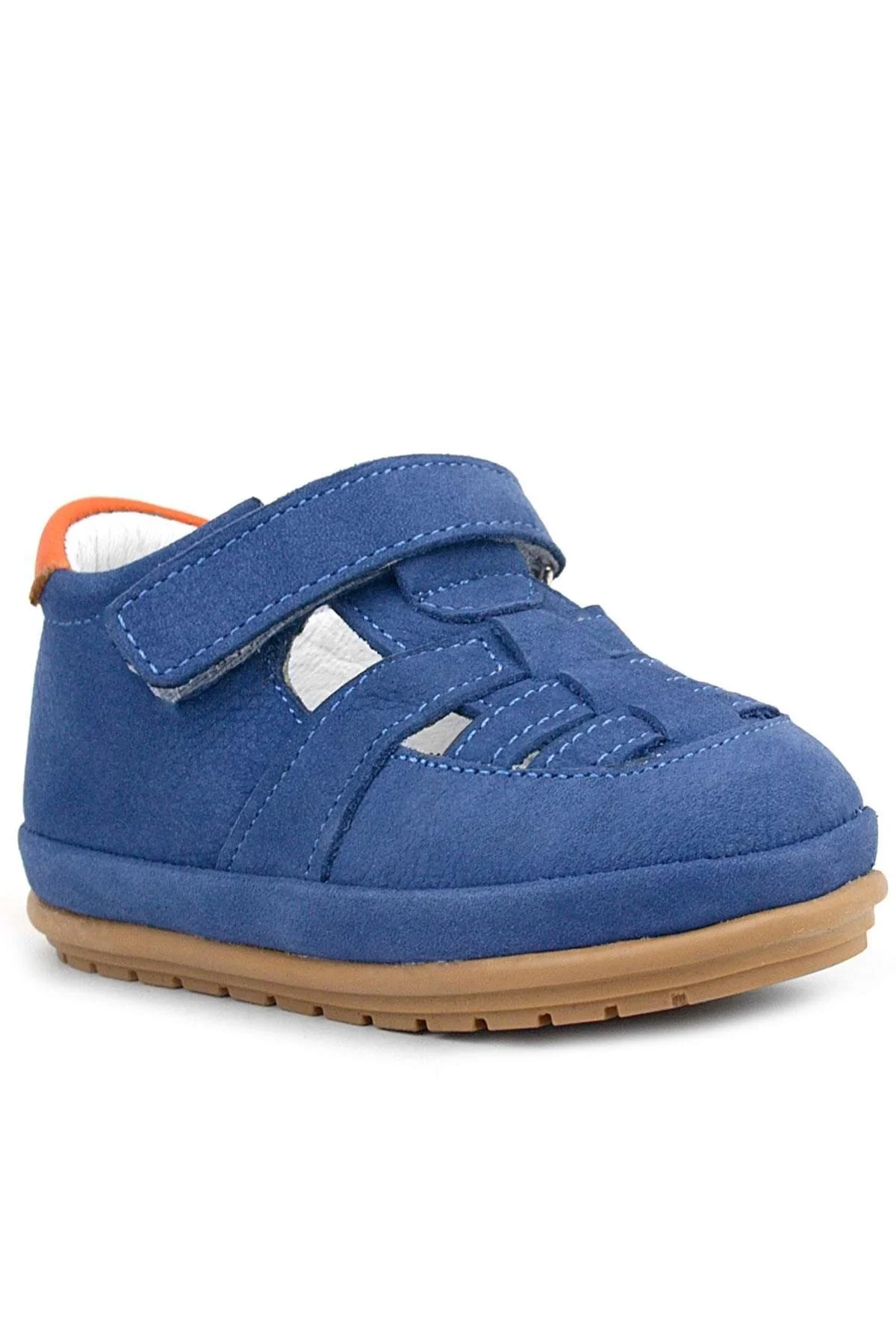 Rakerplus Muppet Hakiki Deri Lacivert Cırtlı Anatomik Bebek Sandalet Ayakkabı