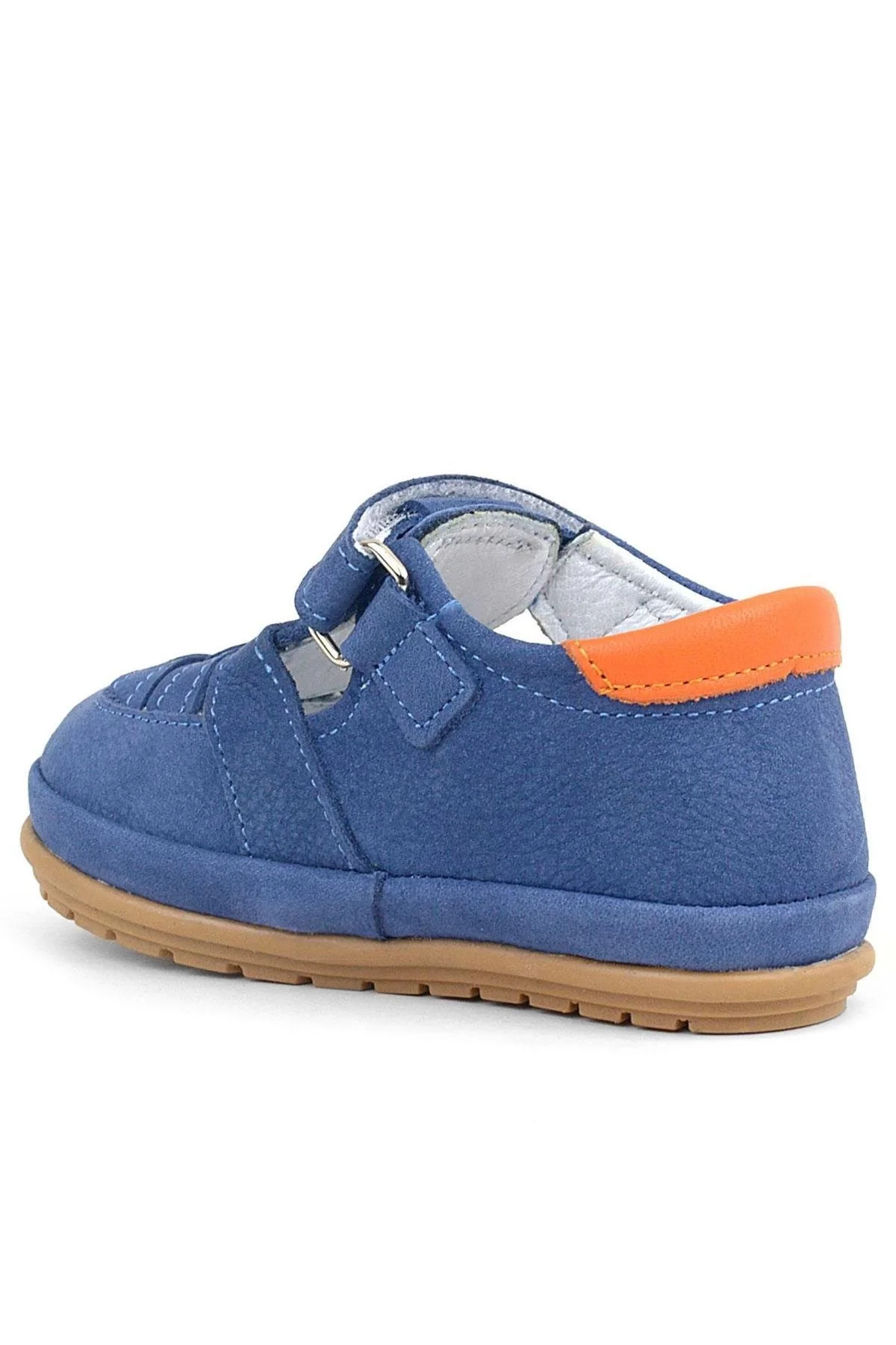 Rakerplus Muppet Hakiki Deri Lacivert Cırtlı Anatomik Bebek Sandalet Ayakkabı