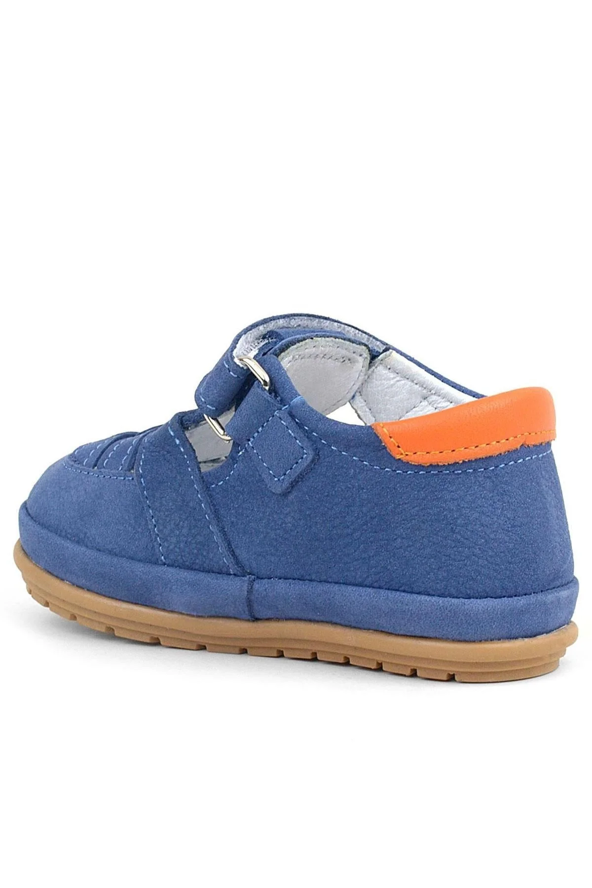 Rakerplus Muppet Hakiki Deri Lacivert Cırtlı Anatomik Bebek Sandalet Ayakkabı
