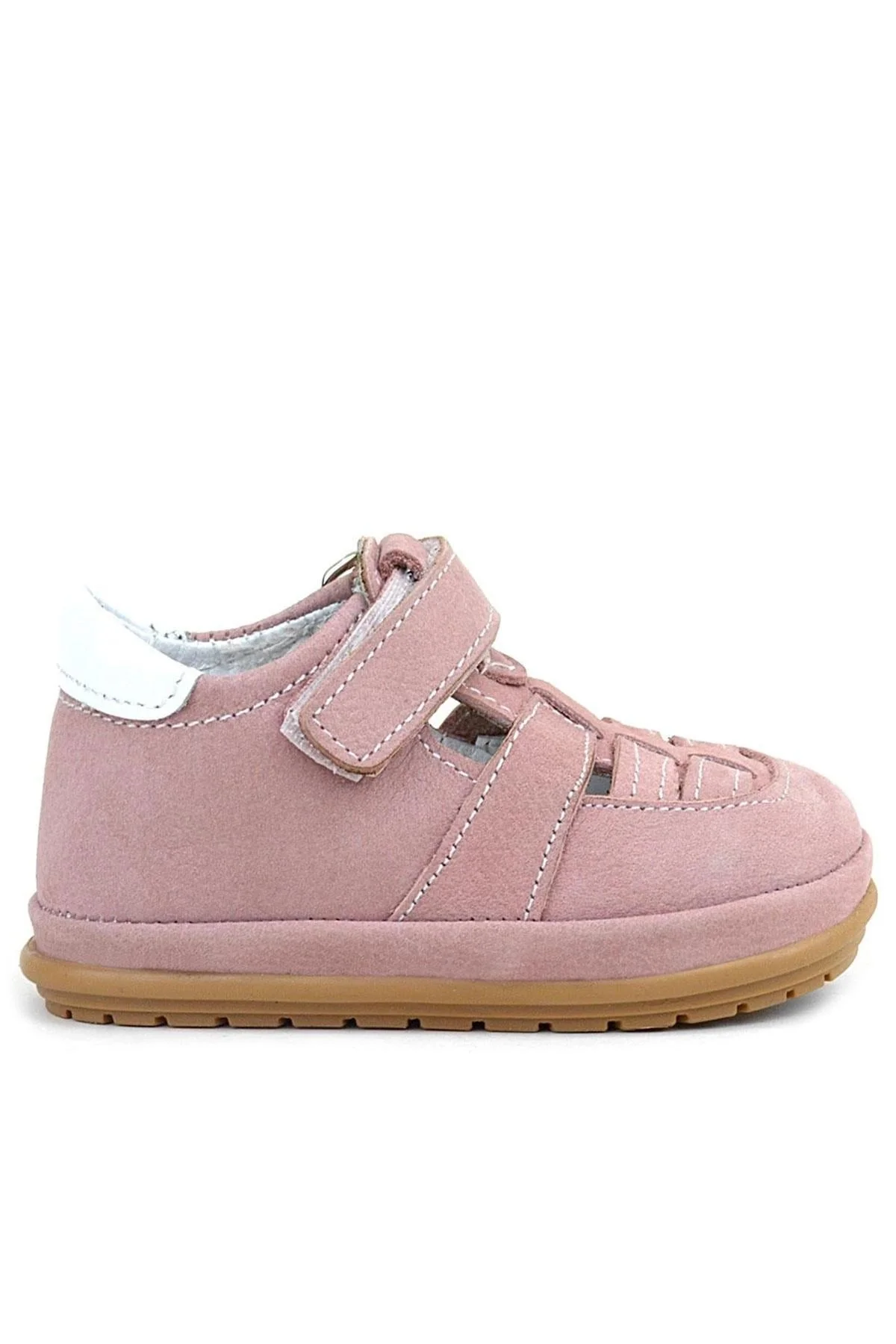 Rakerplus Muppet Hakiki Deri Pudra Cırtlı Anatomik Bebek Sandalet Ayakkabı