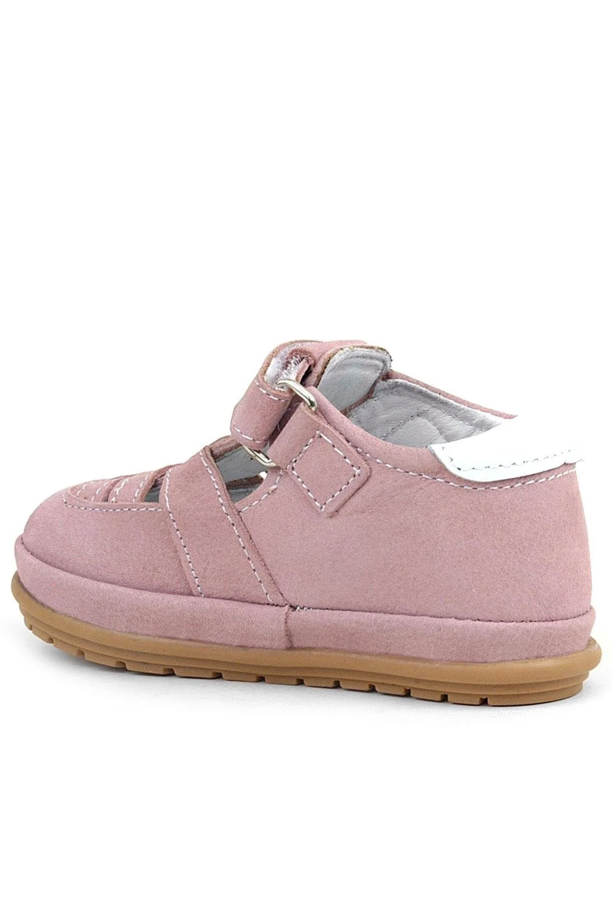 Rakerplus Muppet Hakiki Deri Pudra Cırtlı Anatomik Bebek Sandalet Ayakkabı