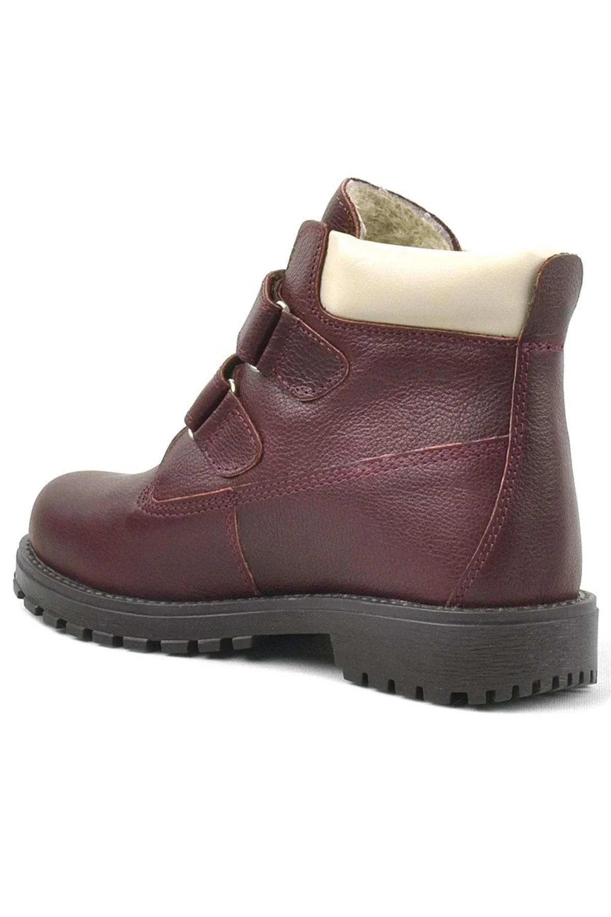 Rakerplus Neson Hakiki Deri Bordo Cırtlı Çocuk Bot