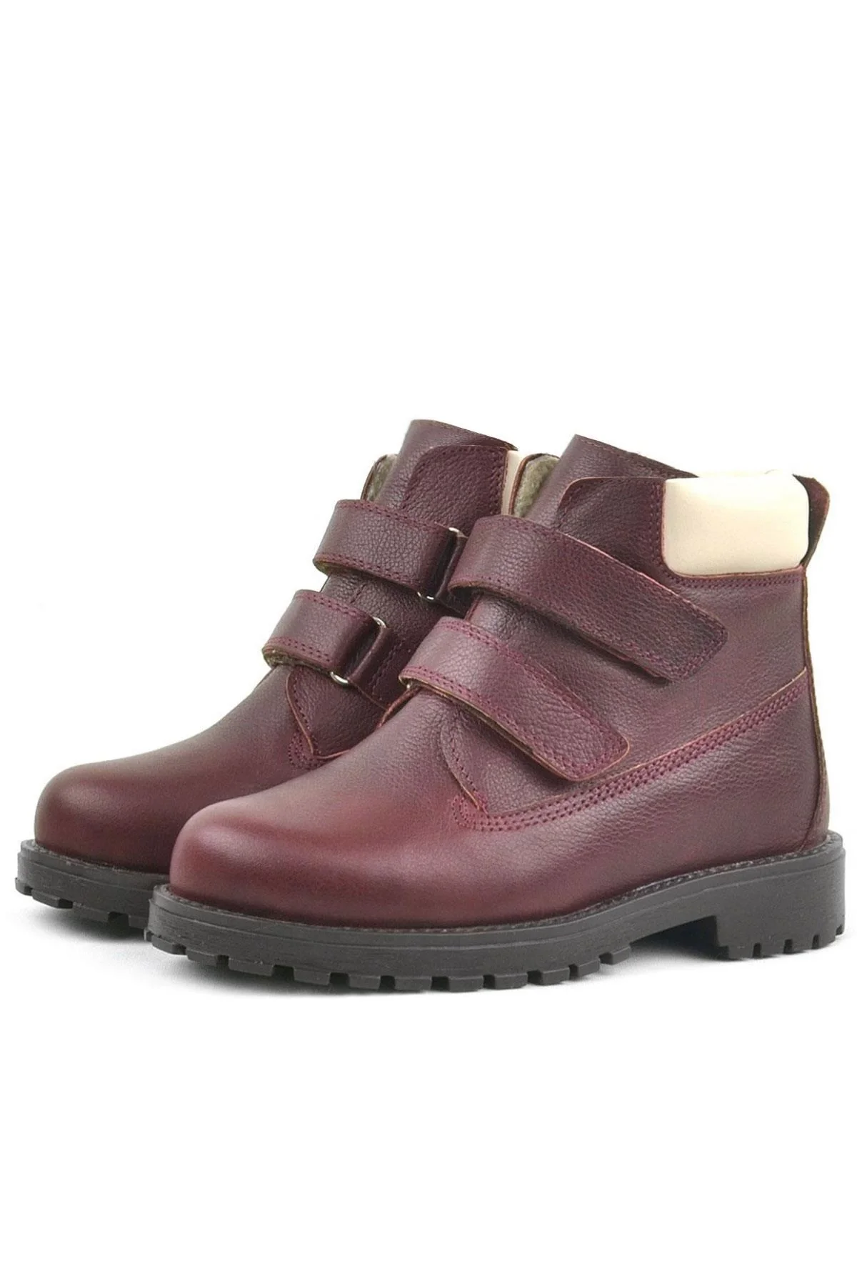 Rakerplus Neson Hakiki Deri Bordo Cırtlı Çocuk Bot